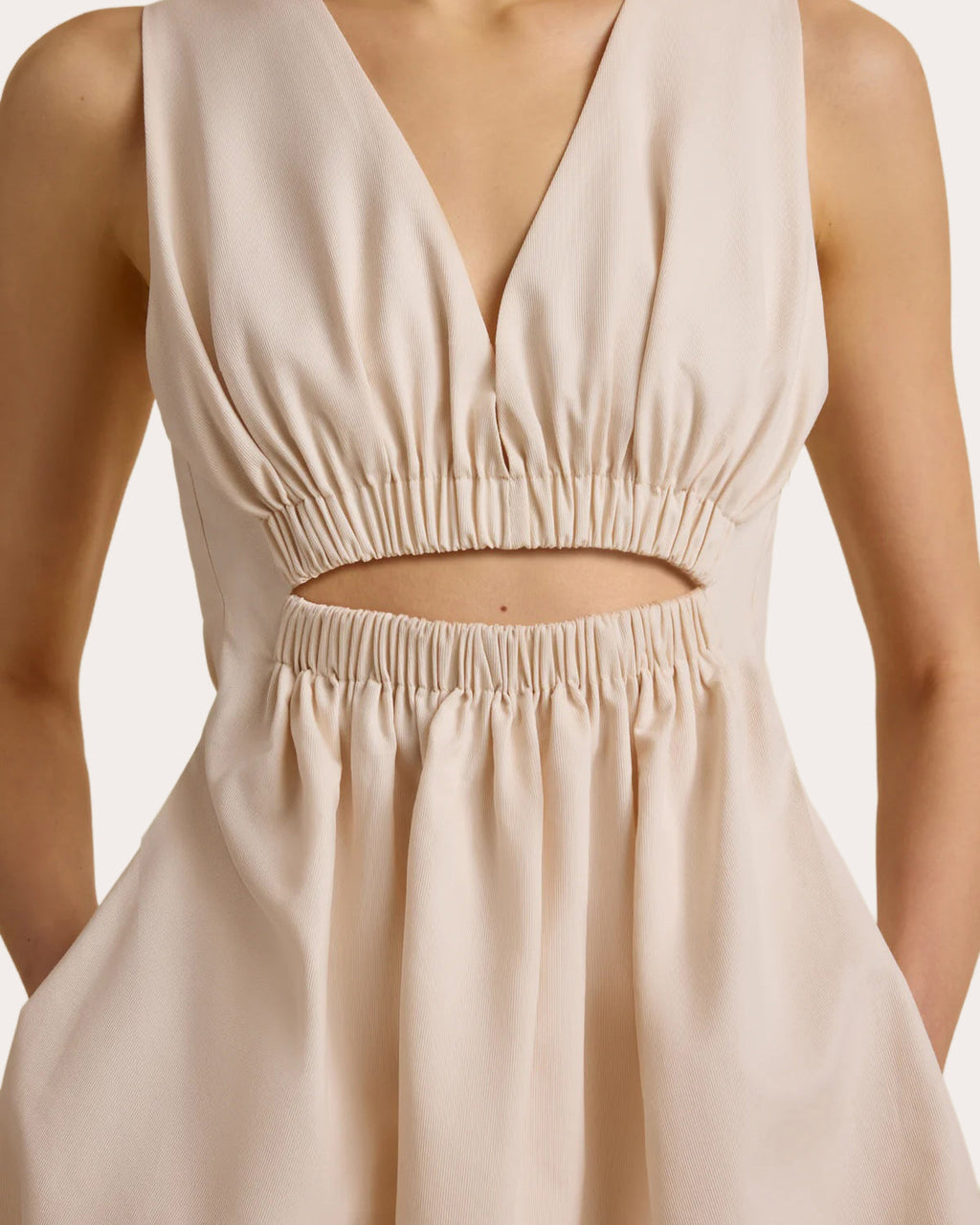 Cotton Faille Cutout Bubble Mini Dress