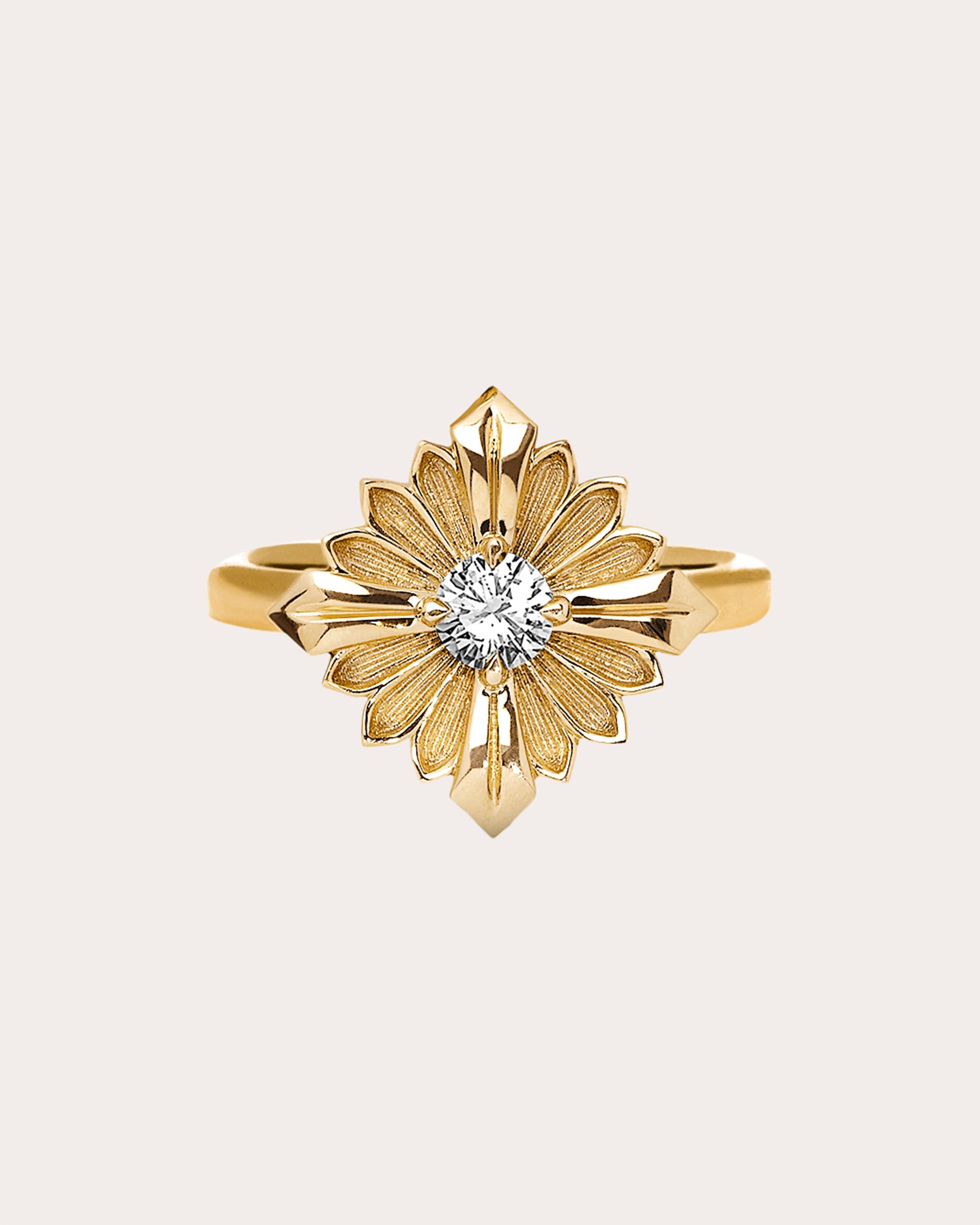 Diamond & 18k Gold Stamp Ring
