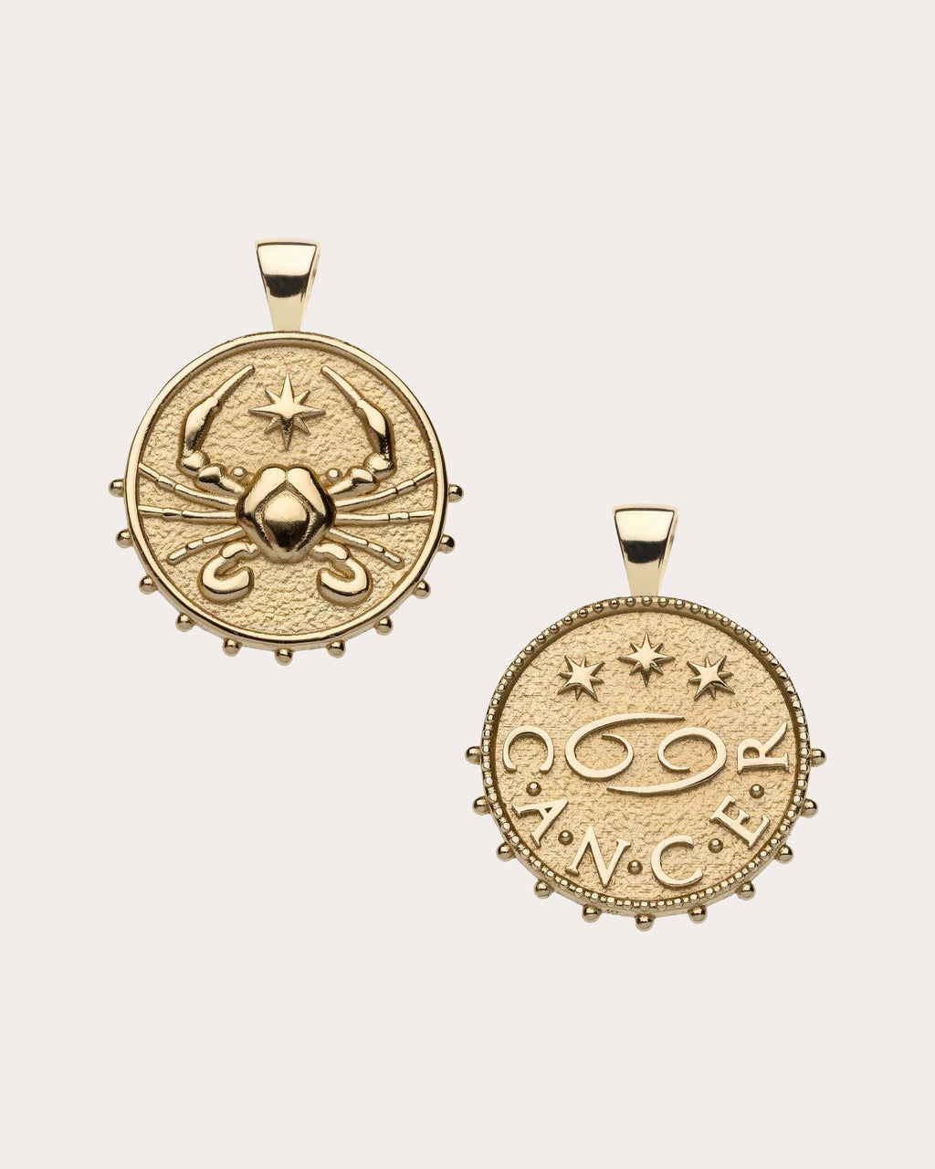 CANCER Small Zodiac Coin Pendant Necklace