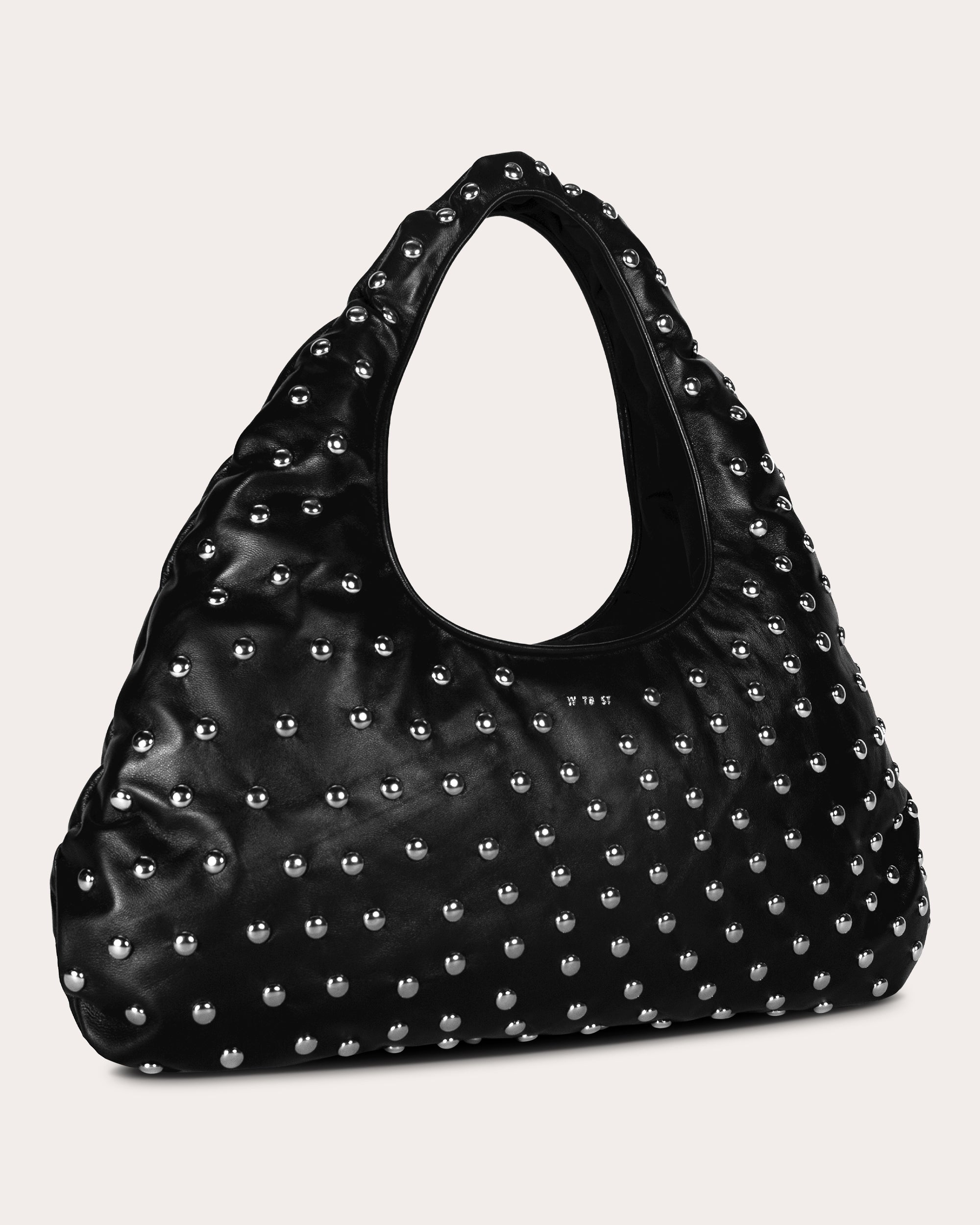 Large Cloud Studded Leather Shoulder Bag