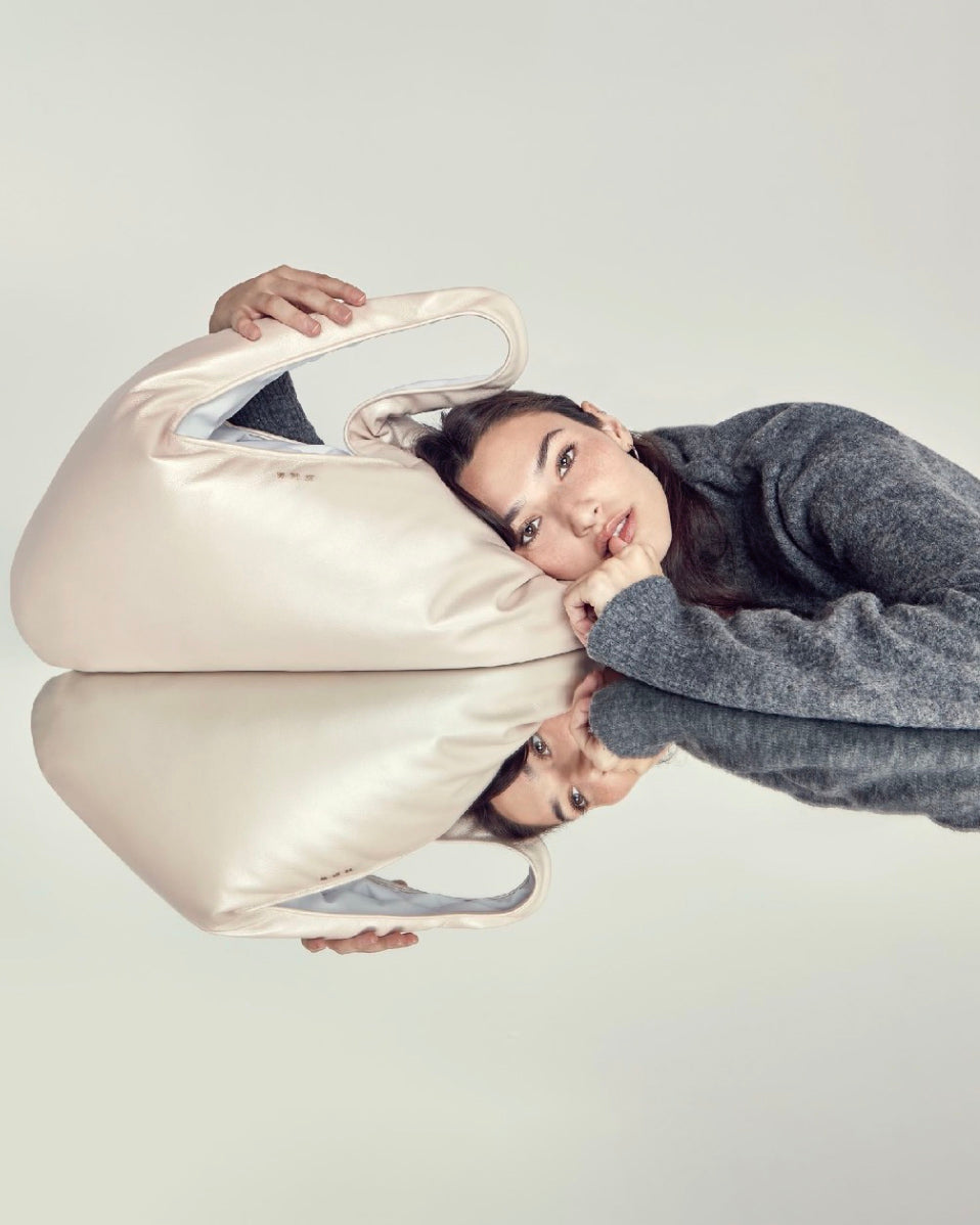 Large Cloud Pearlescent Leather Shoulder Bag