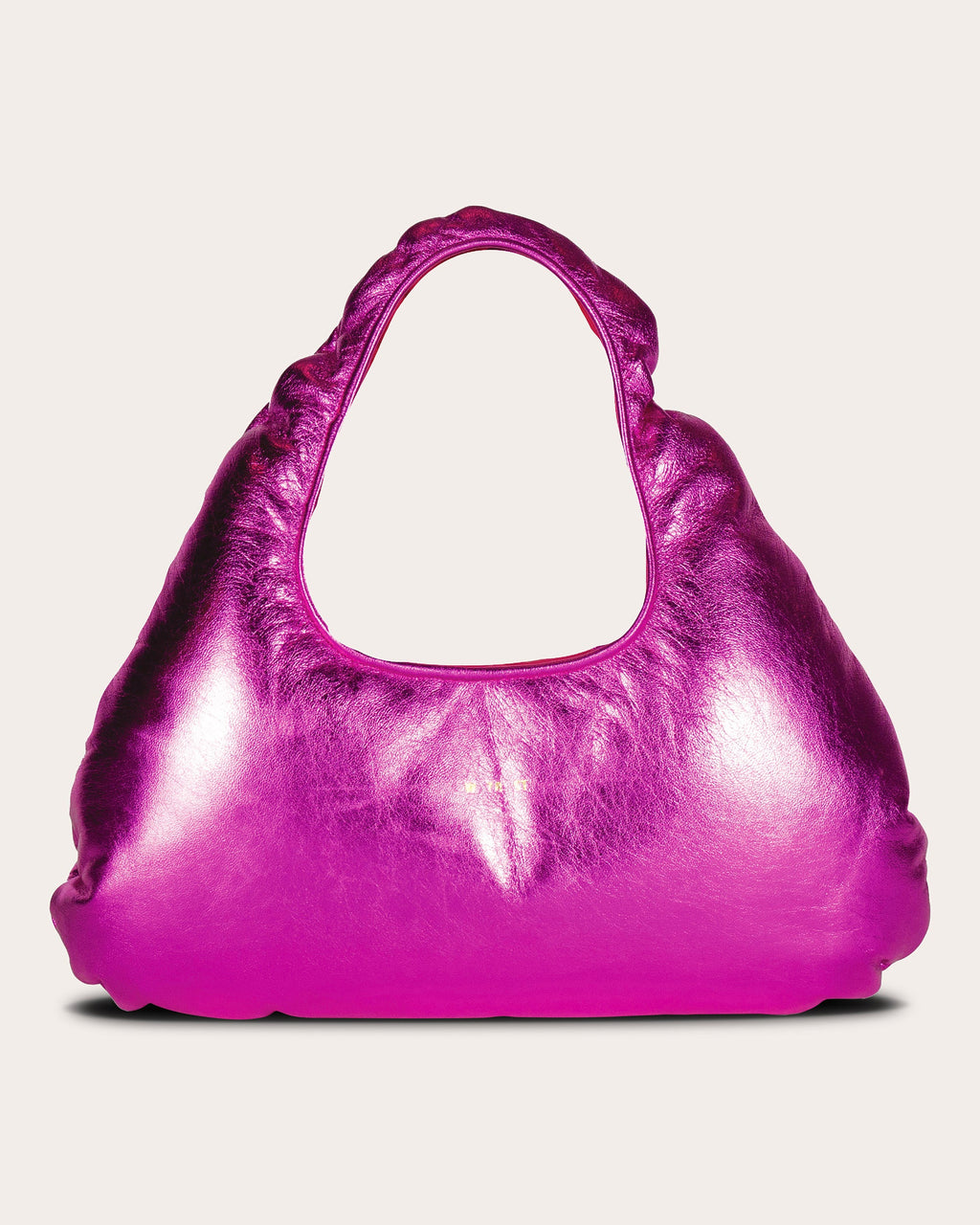 Medium Cloud Metallic Leather Shoulder Bag