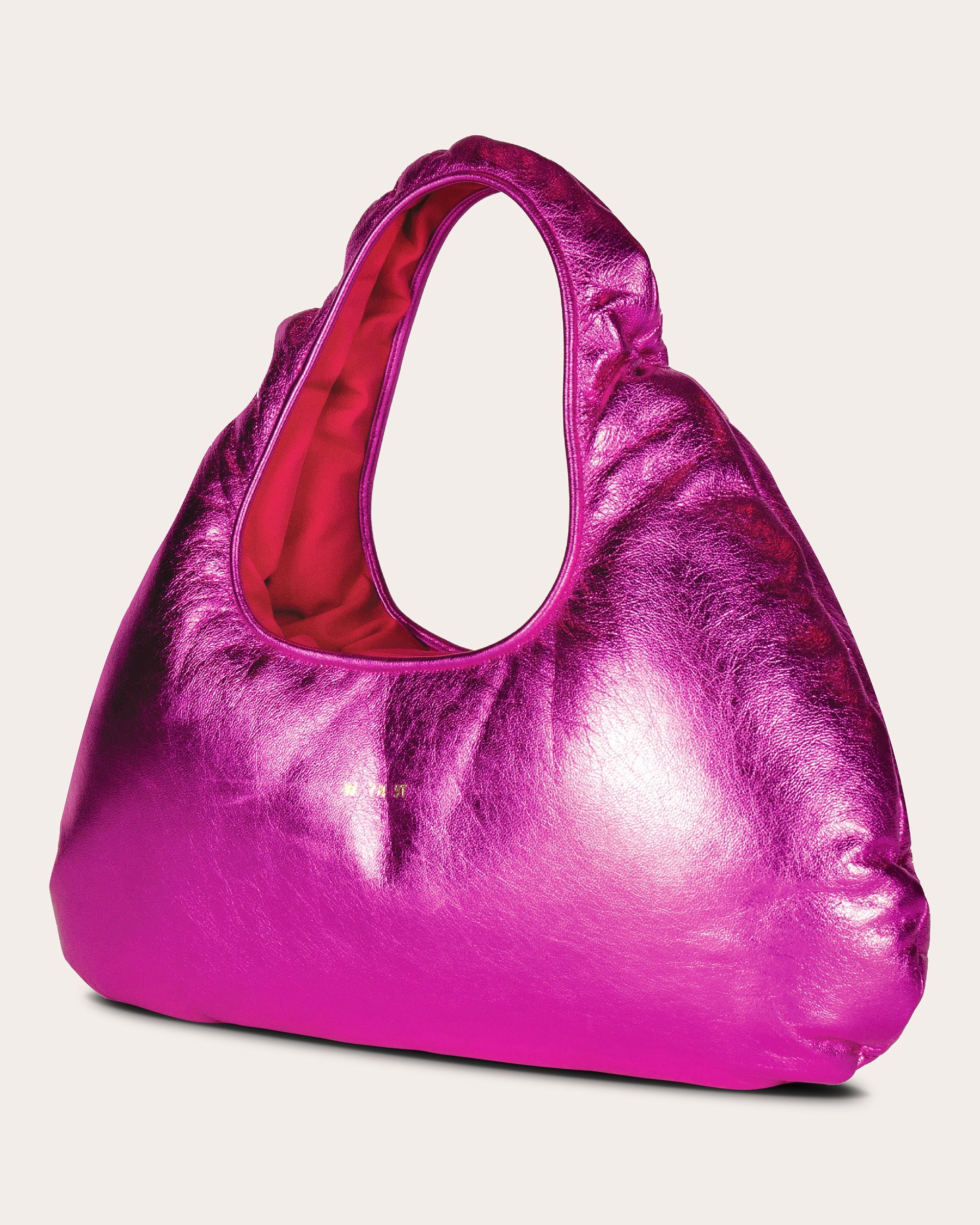 Medium Cloud Metallic Leather Shoulder Bag