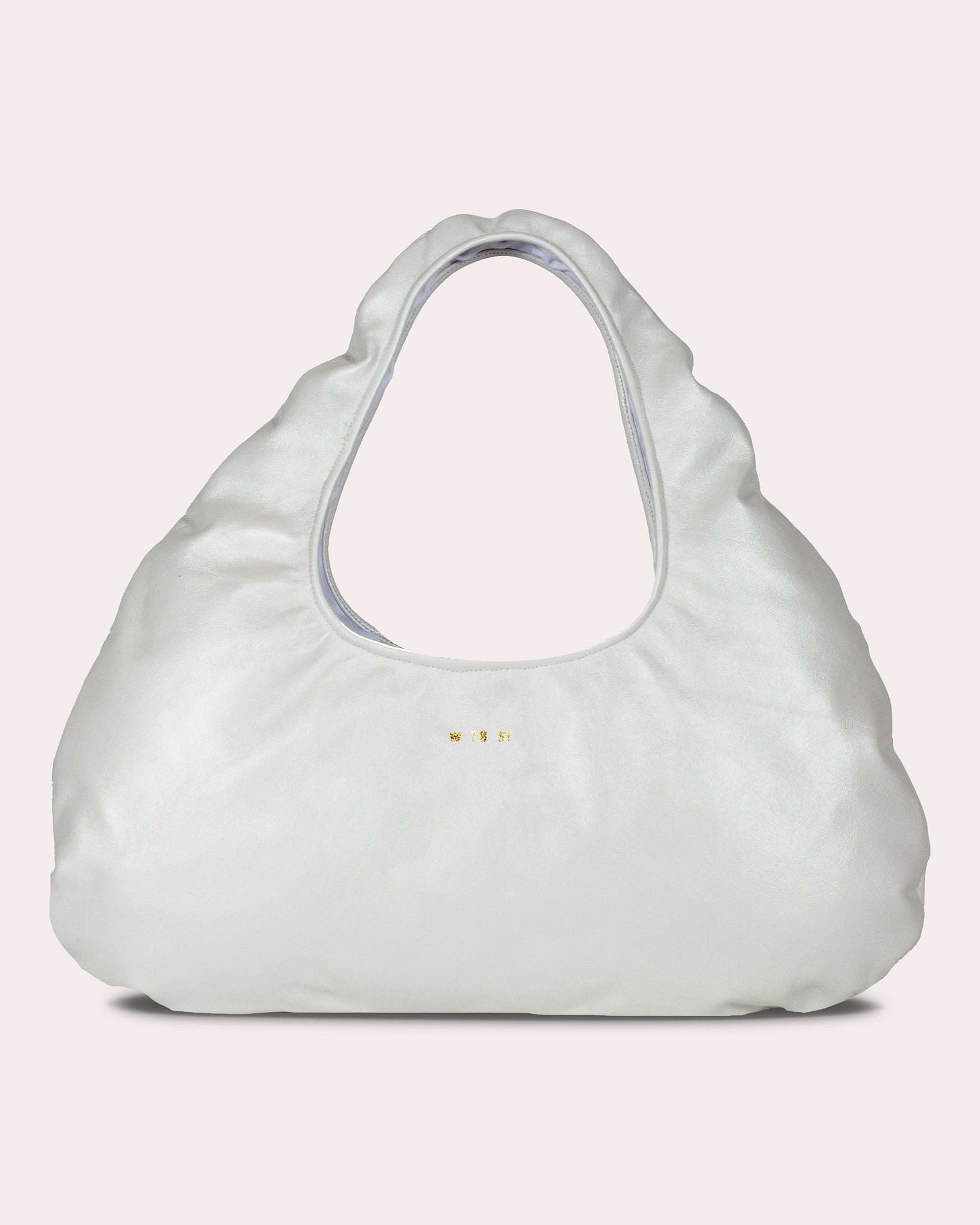 Medium Cloud Pearlescent Leather Shoulder Bag