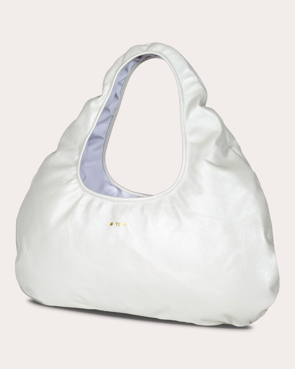 Medium Cloud Pearlescent Leather Shoulder Bag