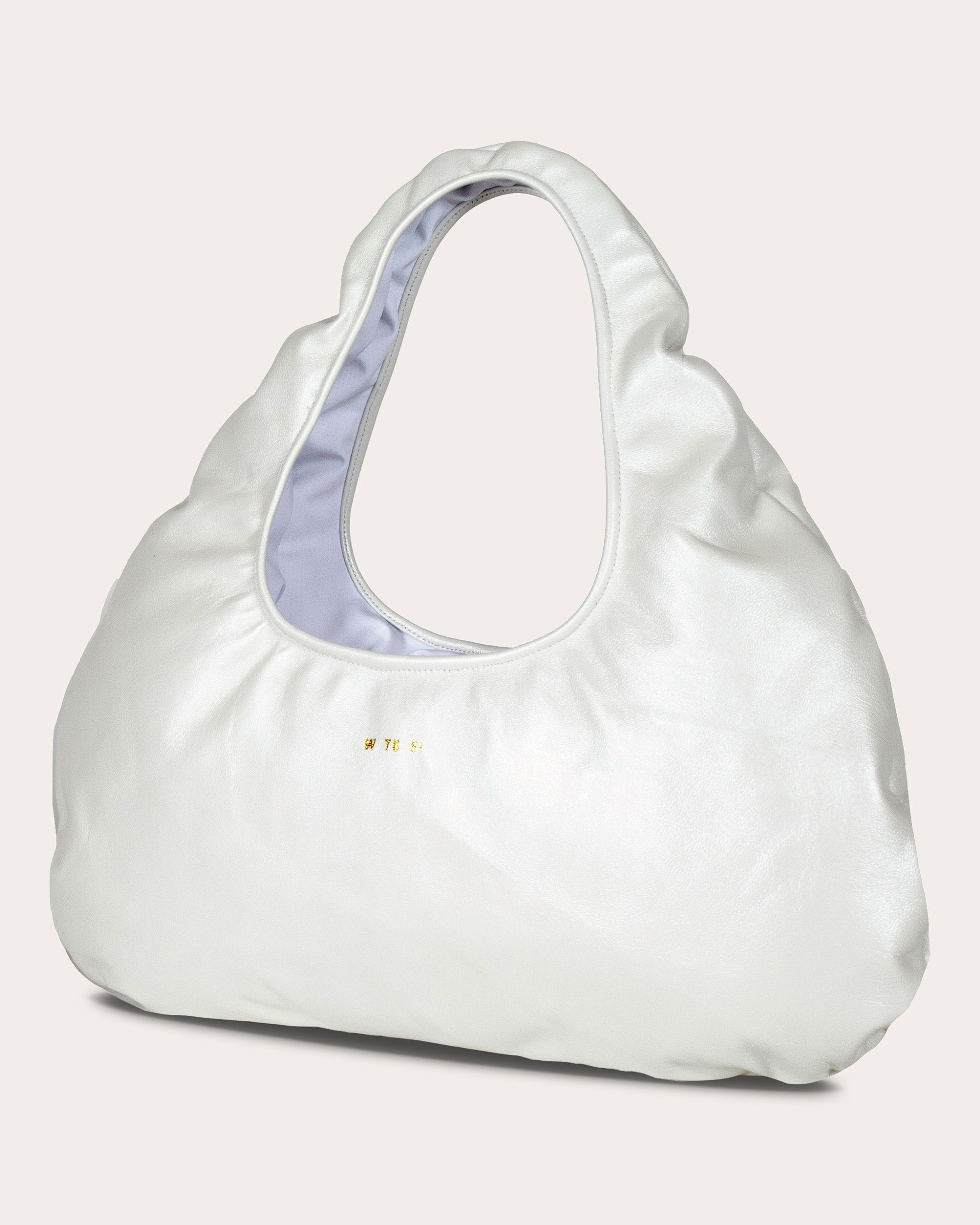 Medium Cloud Pearlescent Leather Shoulder Bag