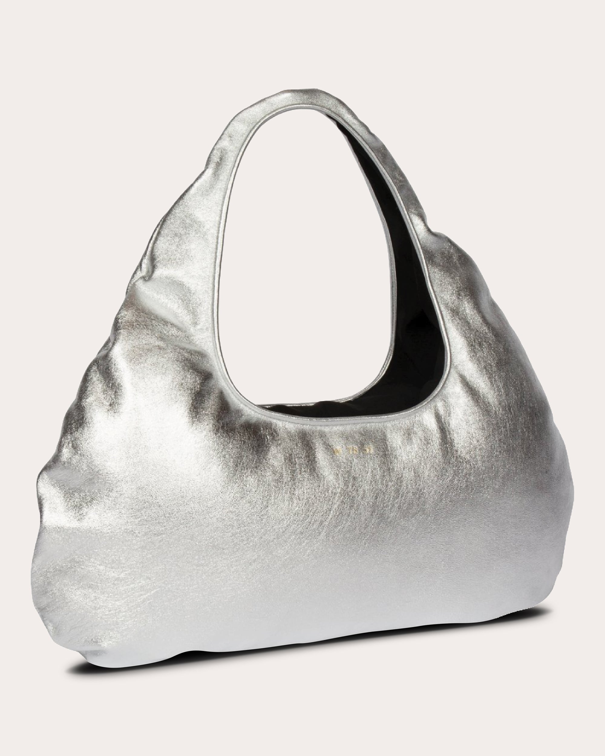 Medium Cloud Metallic Leather Shoulder Bag