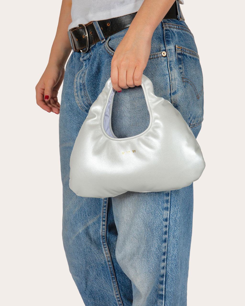 Micro Cloud Pearlescent Leather Tote