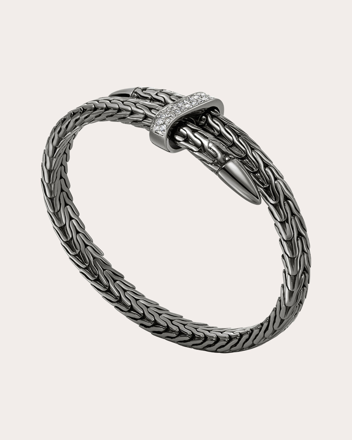 Diamond Blackened Spear Pavé Flex Cuff