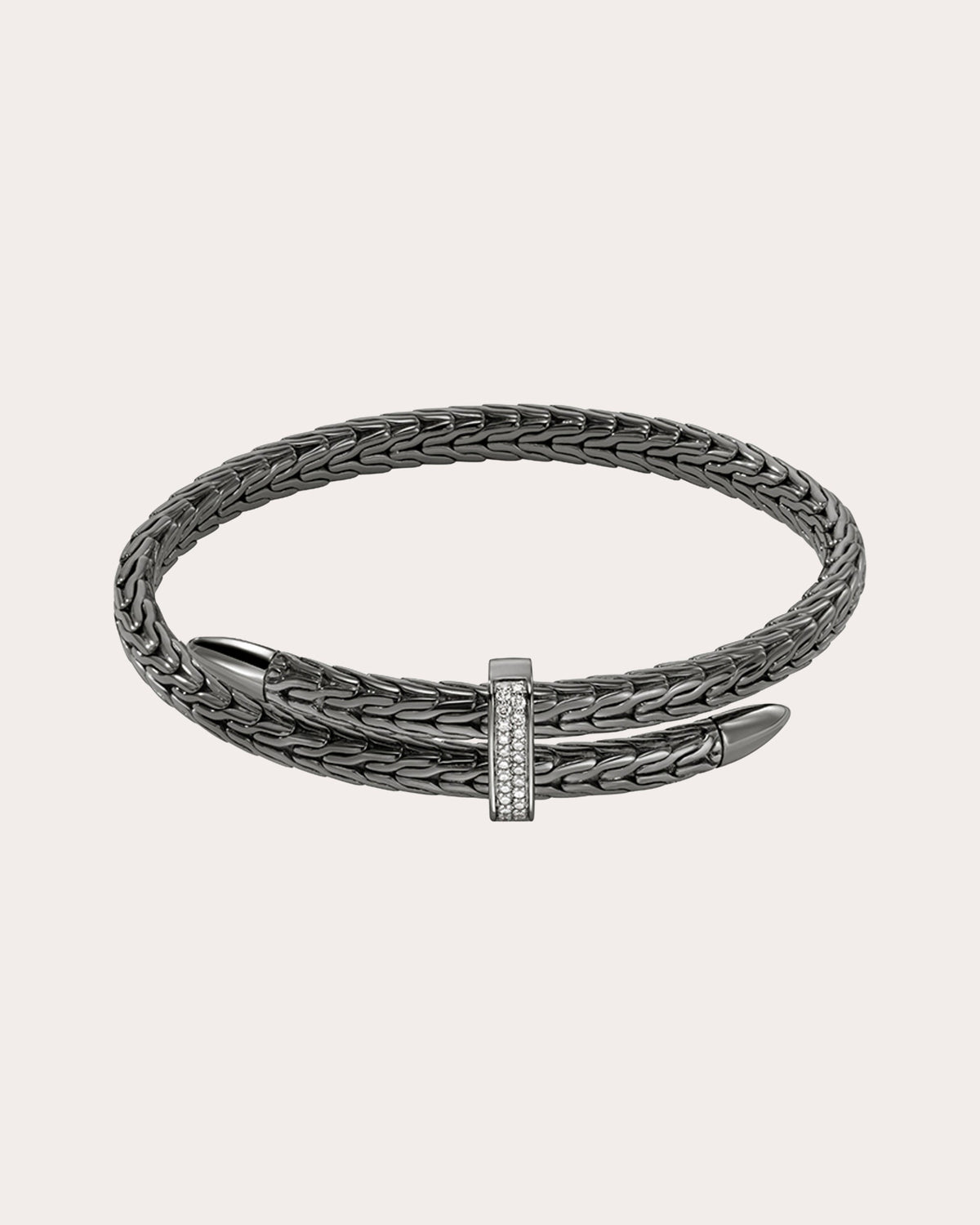 Diamond Blackened Spear Pavé Flex Cuff