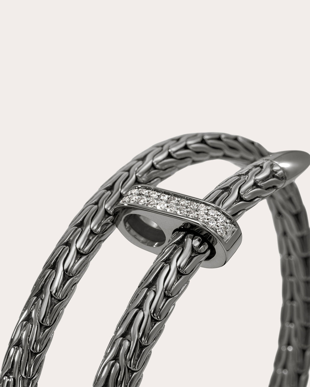 Diamond Blackened Spear Pavé Flex Cuff