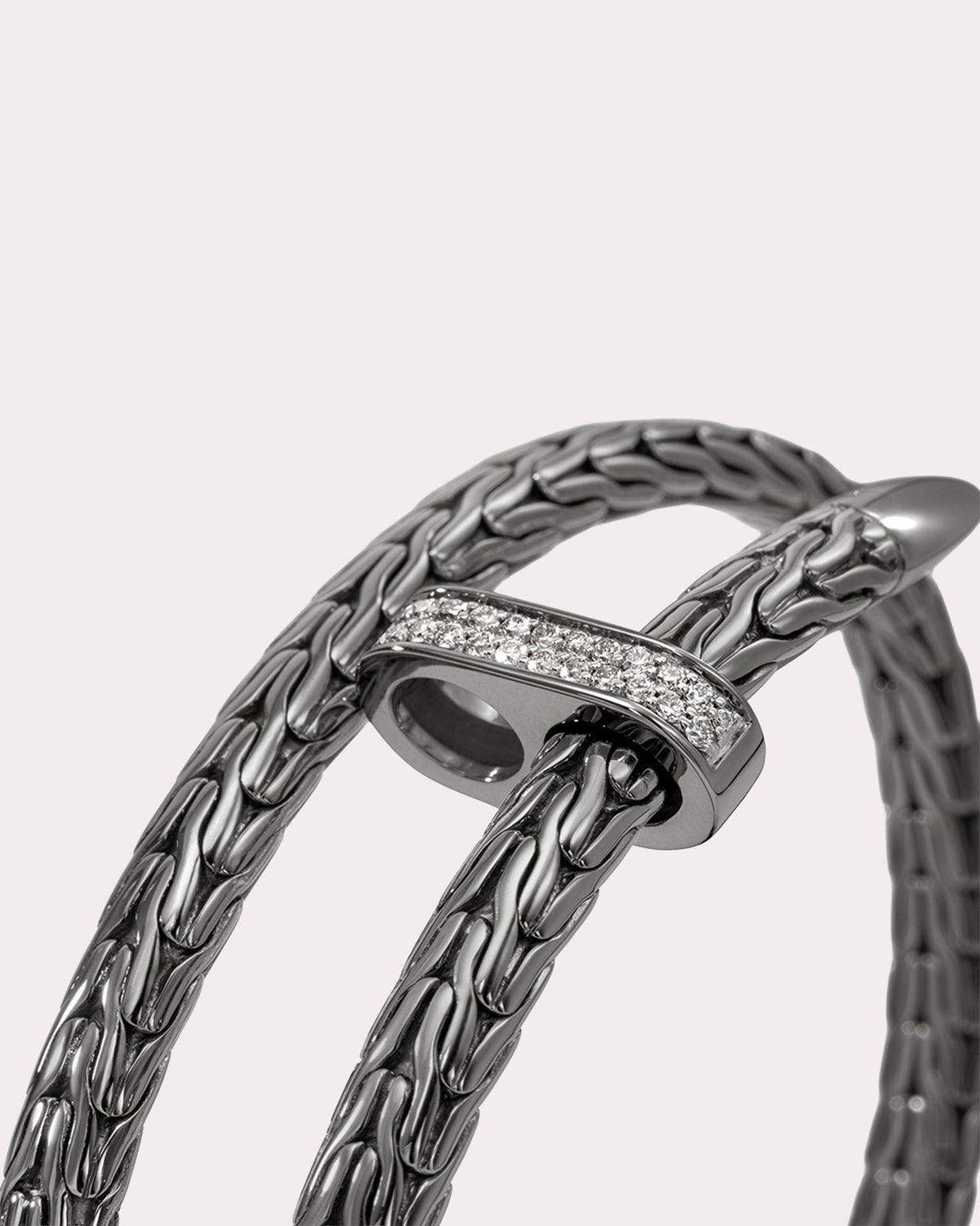 Diamond Blackened Spear Pavé Flex Cuff
