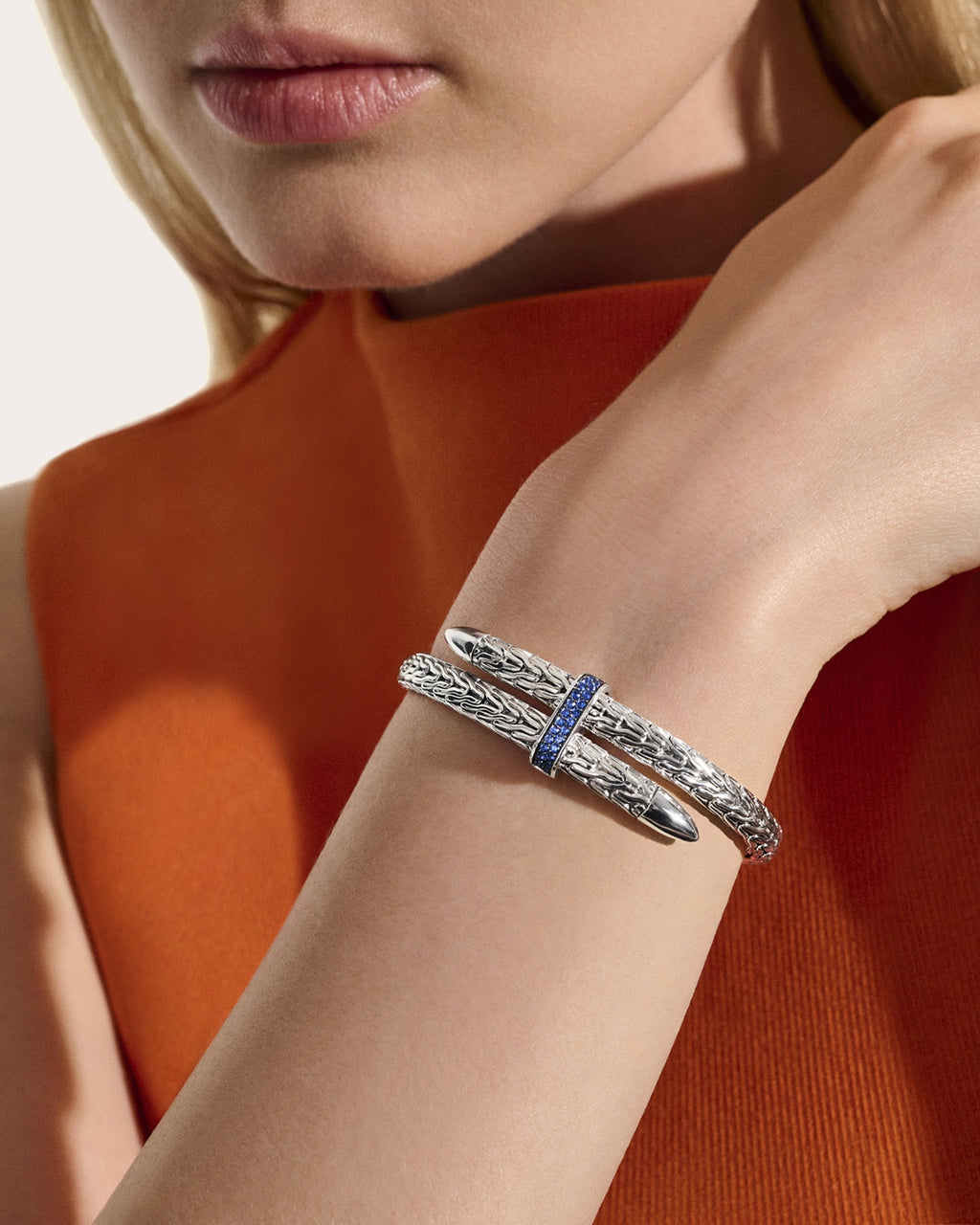 Blue Sapphire Spear Flex Cuff