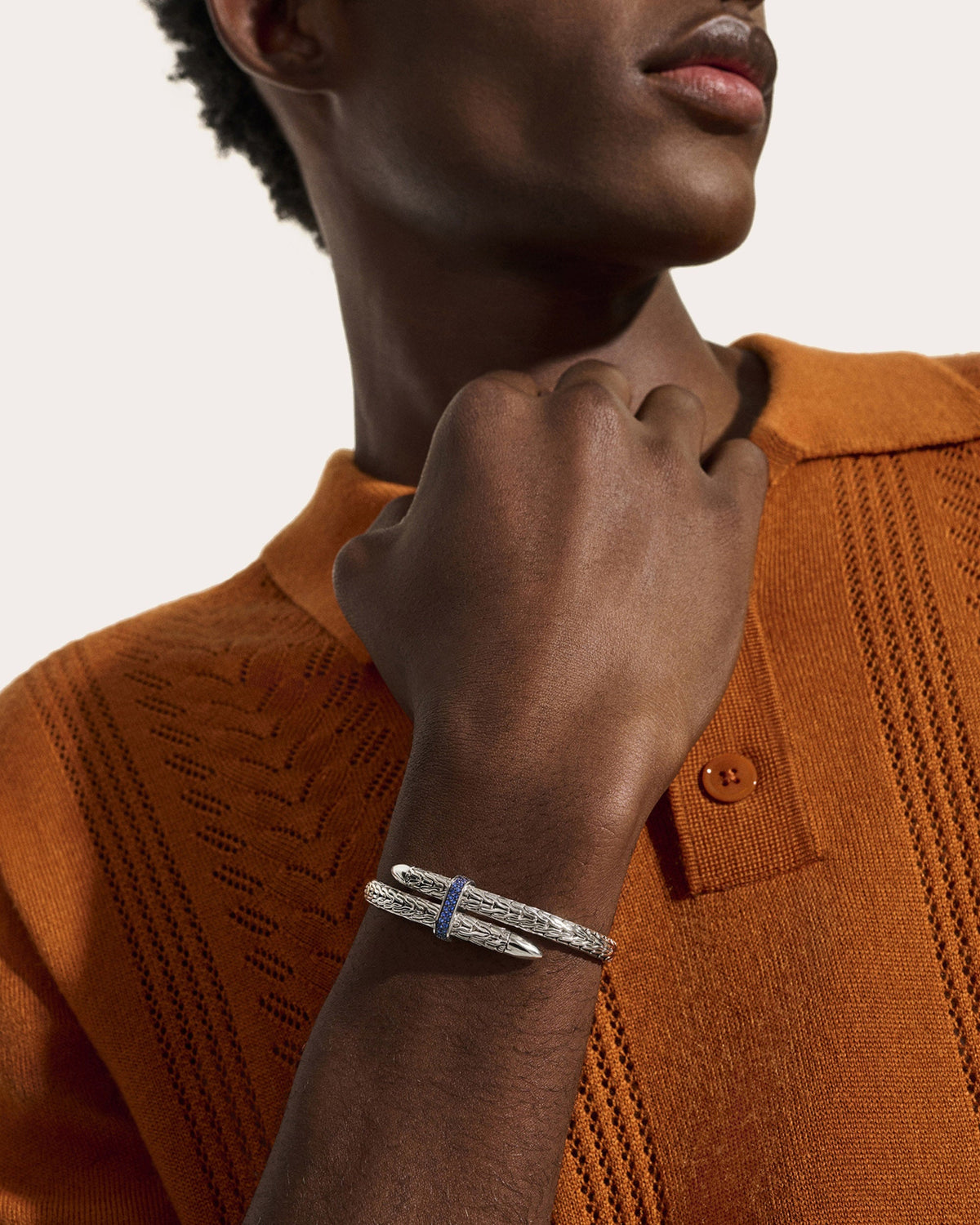 Blue Sapphire Spear Flex Cuff