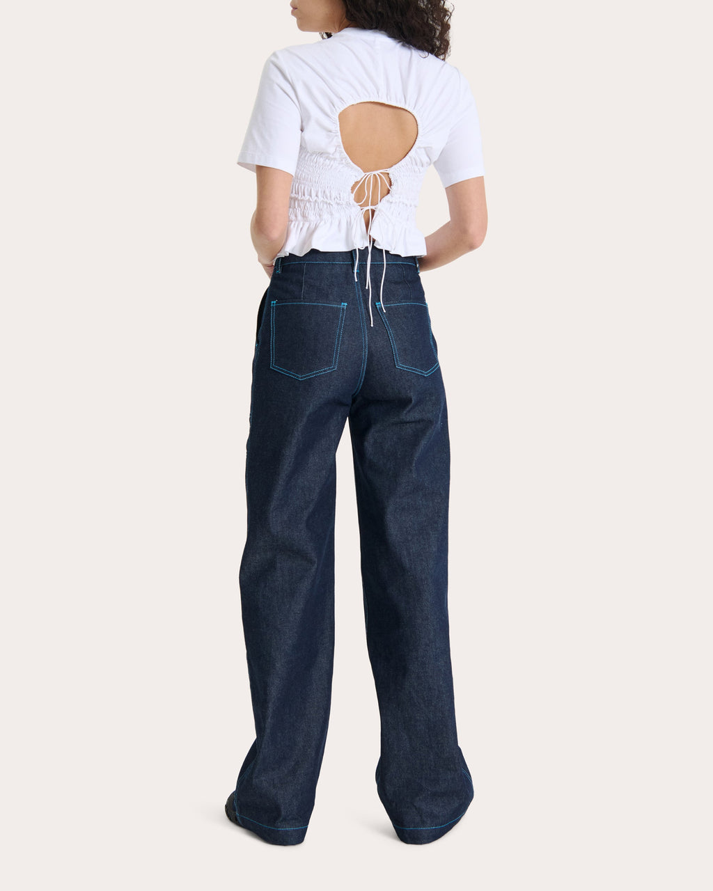 Oasis Smocked Stretch-Cotton Top