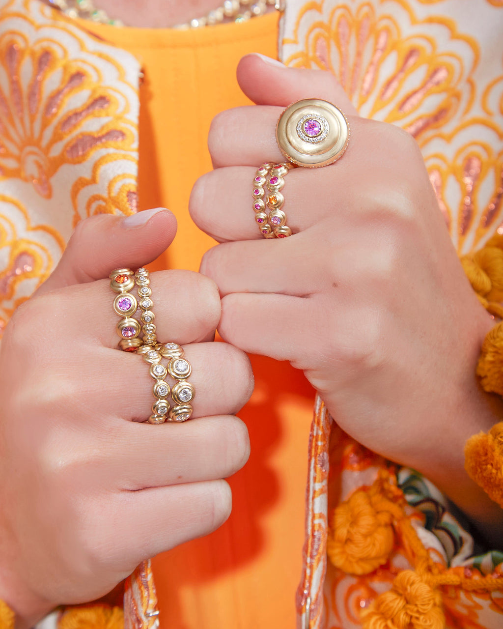 Pink Sapphire & 14k Gold Small Evolve Ring