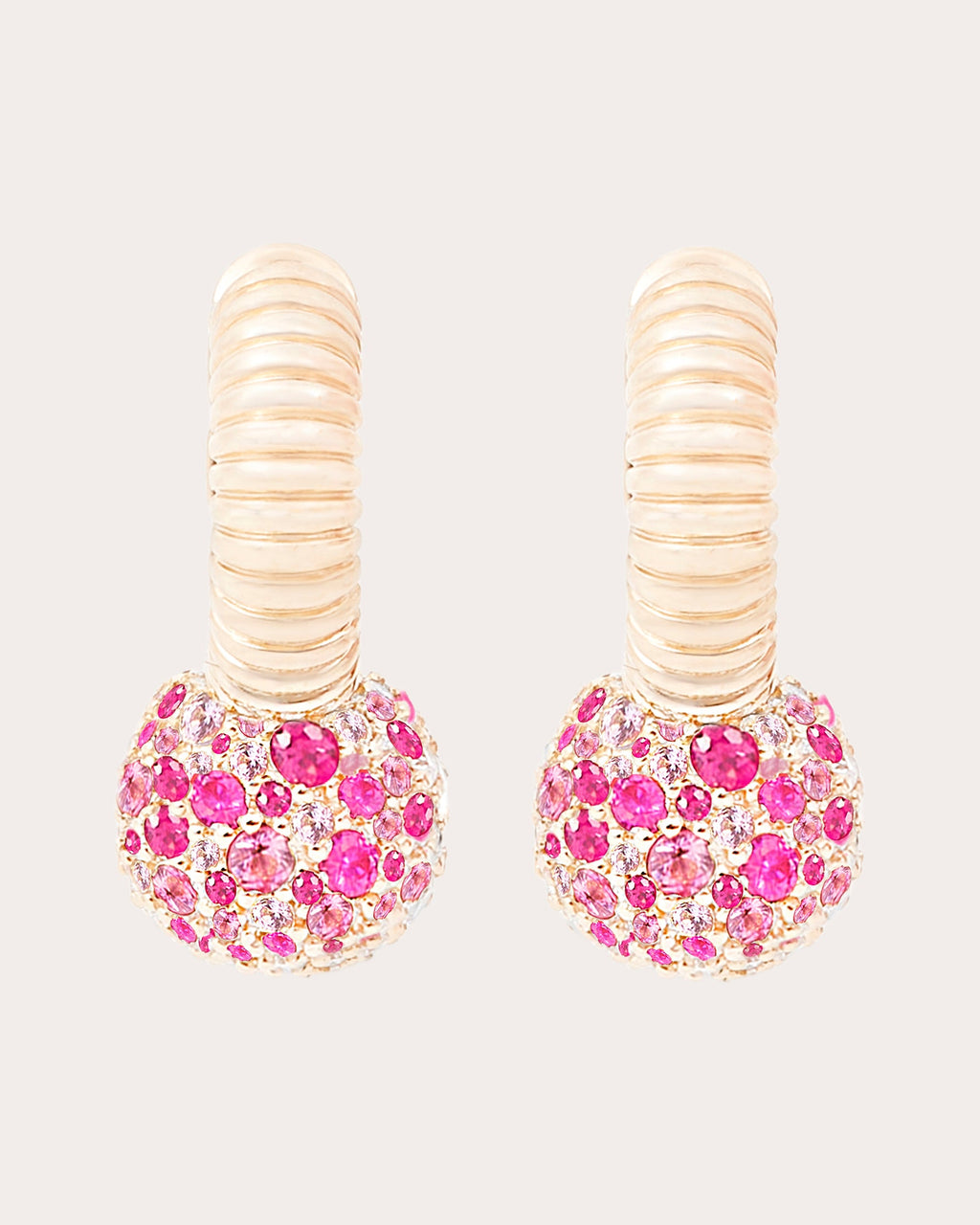 Pink Sapphire & 14k Gold Revel Bobble Hoop Earrings