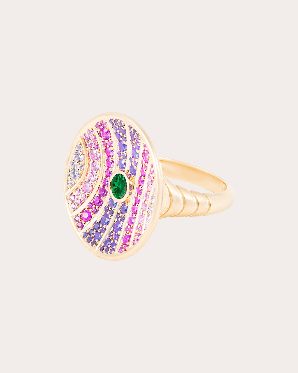 Tsavorite & Amethyst Revel Large Dimensional Ring