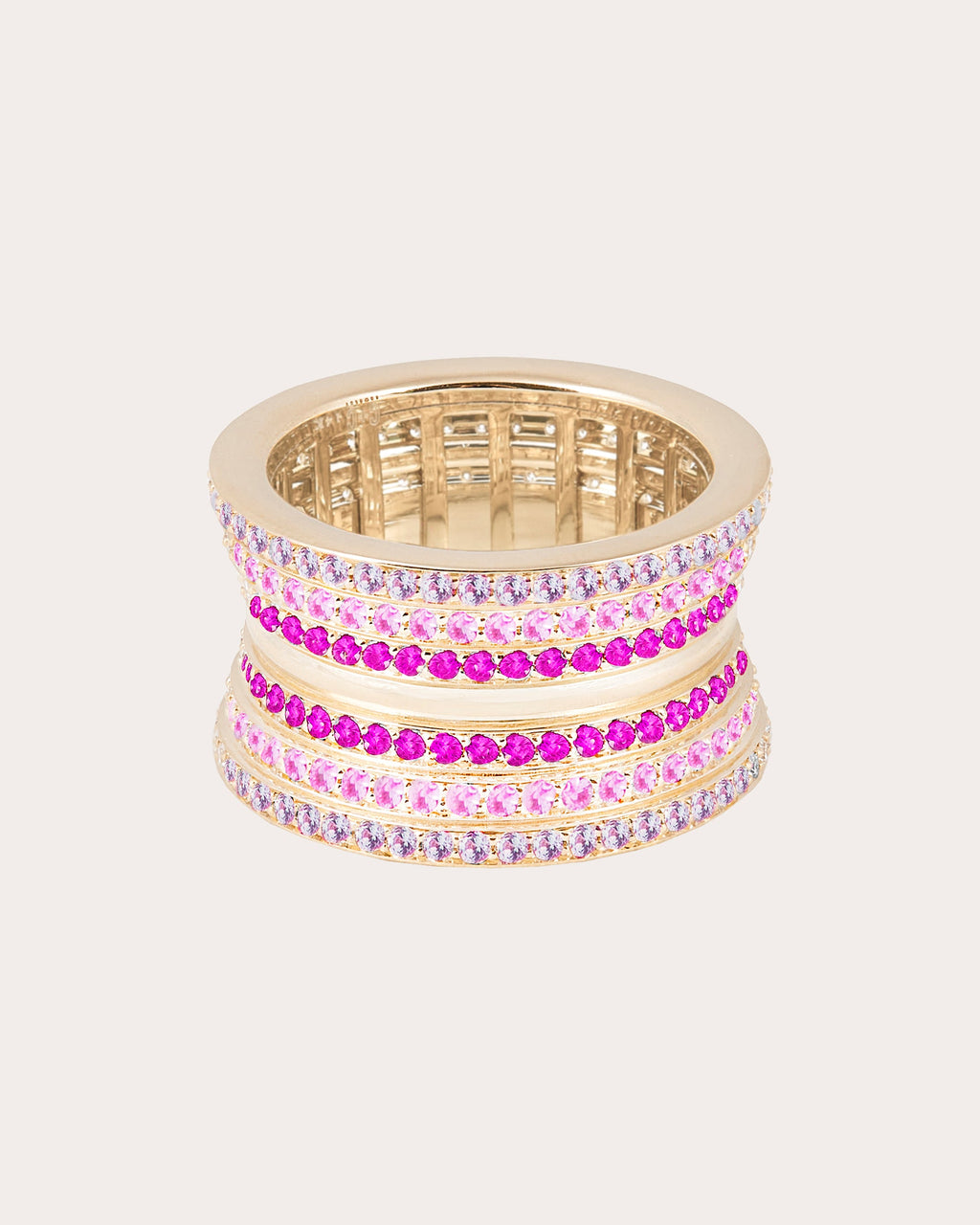 Amethyst Revel Dimensional Cigar Band Ring