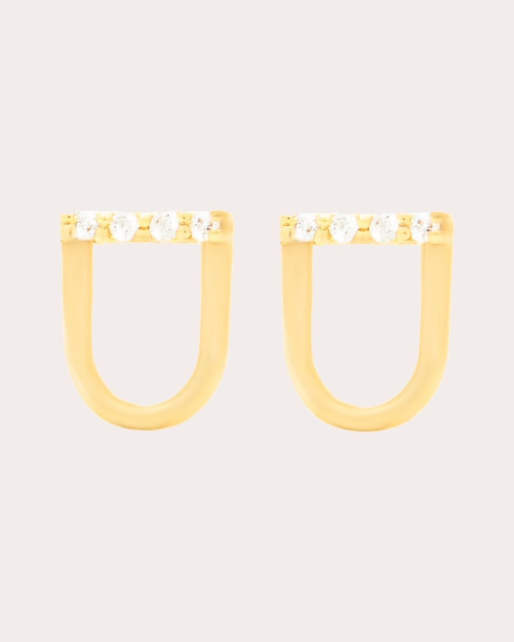 Diamond & 14k Gold Mini Edge Link Stud Earrings