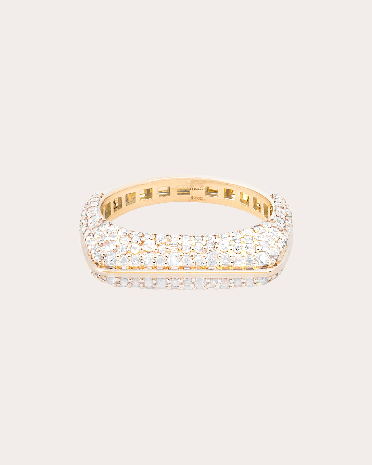 Diamond Found Rib Curve Band Ring