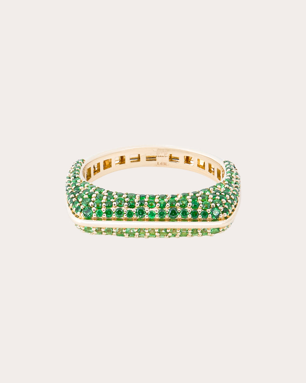 Tsavorite Found Rib Curve Band Ring