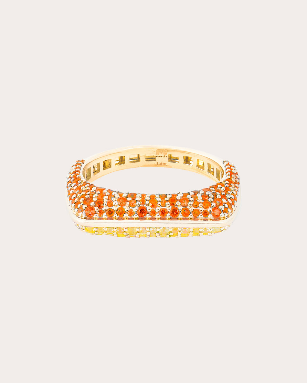 Multicolor Sapphire Found Rib Curve Band Ring