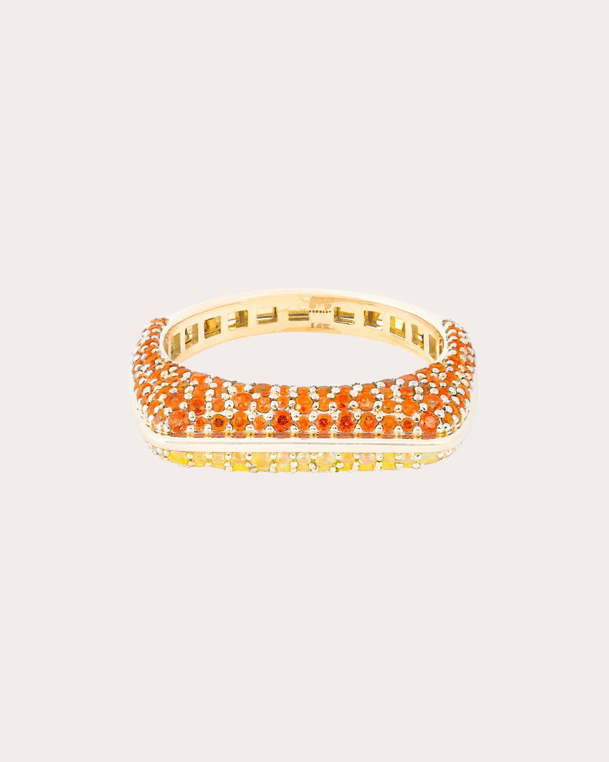 Multicolor Sapphire Found Rib Curve Band Ring