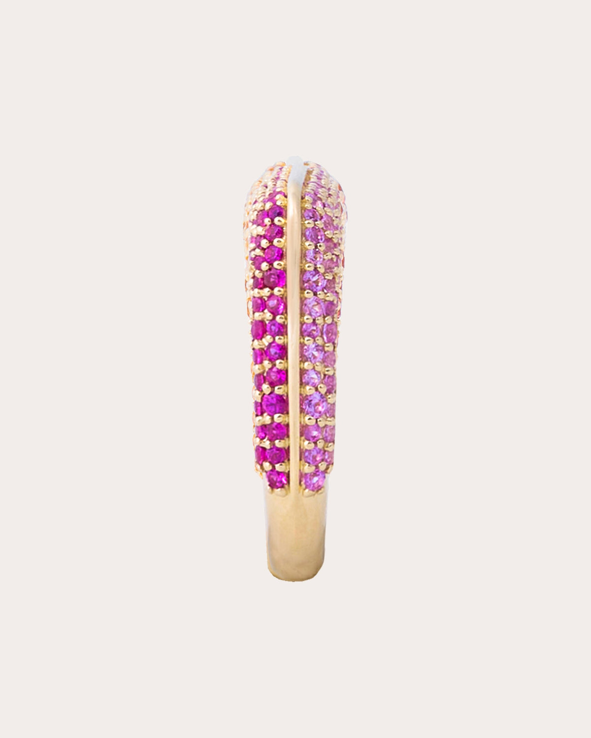 Pink Sapphire Found Rib Curve Band Ring