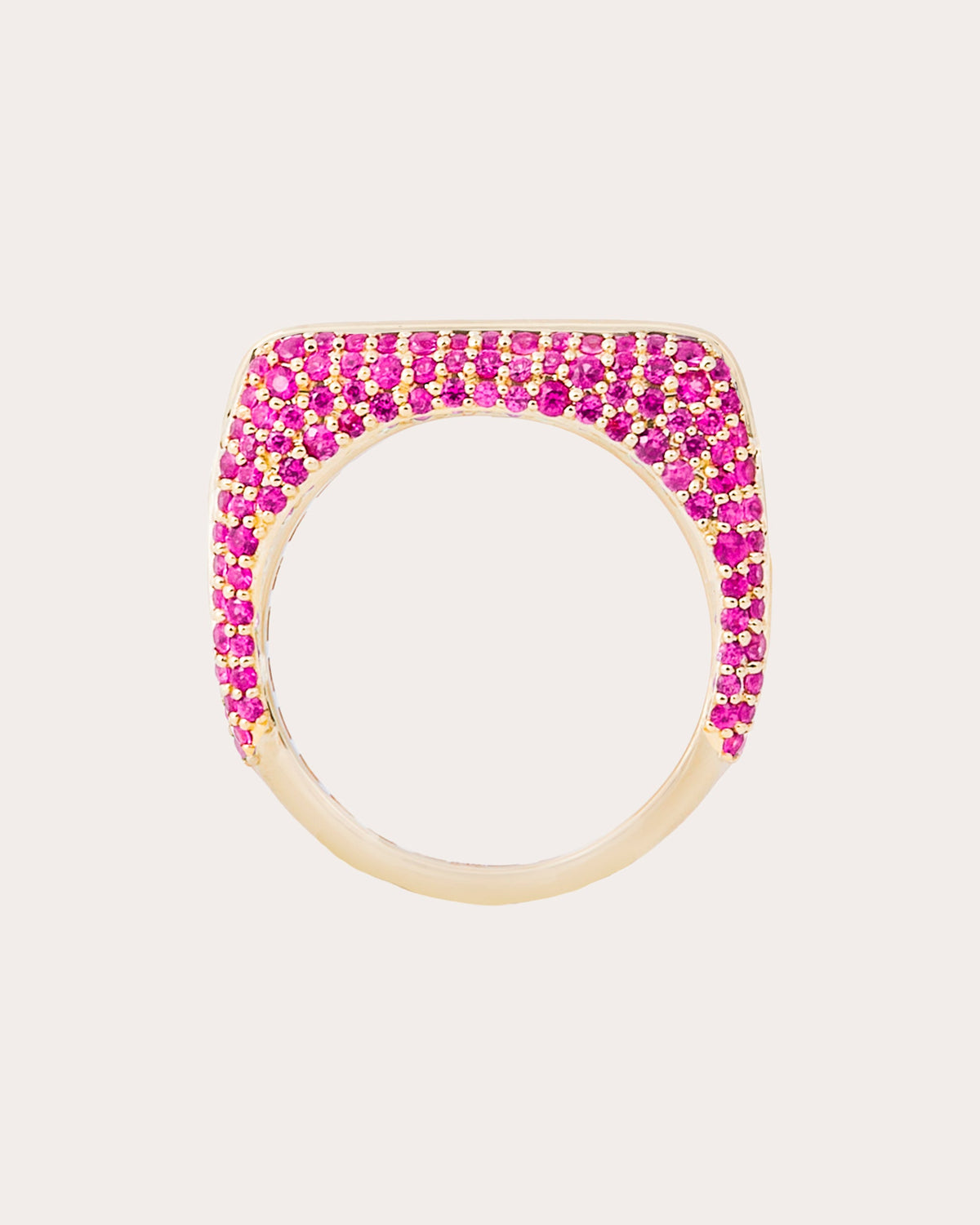 Pink Sapphire Found Rib Curve Band Ring