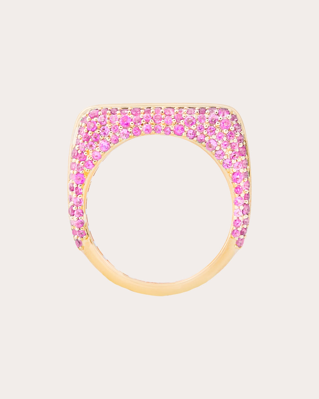 Pink Sapphire Found Rib Curve Band Ring