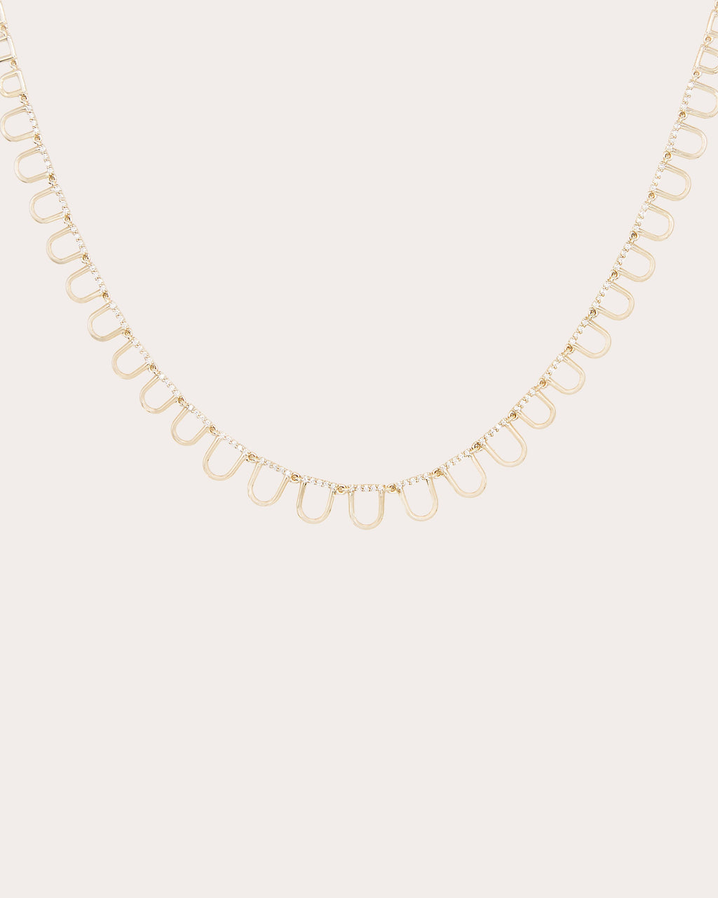 Diamond Found Curve Link Riviere Necklace