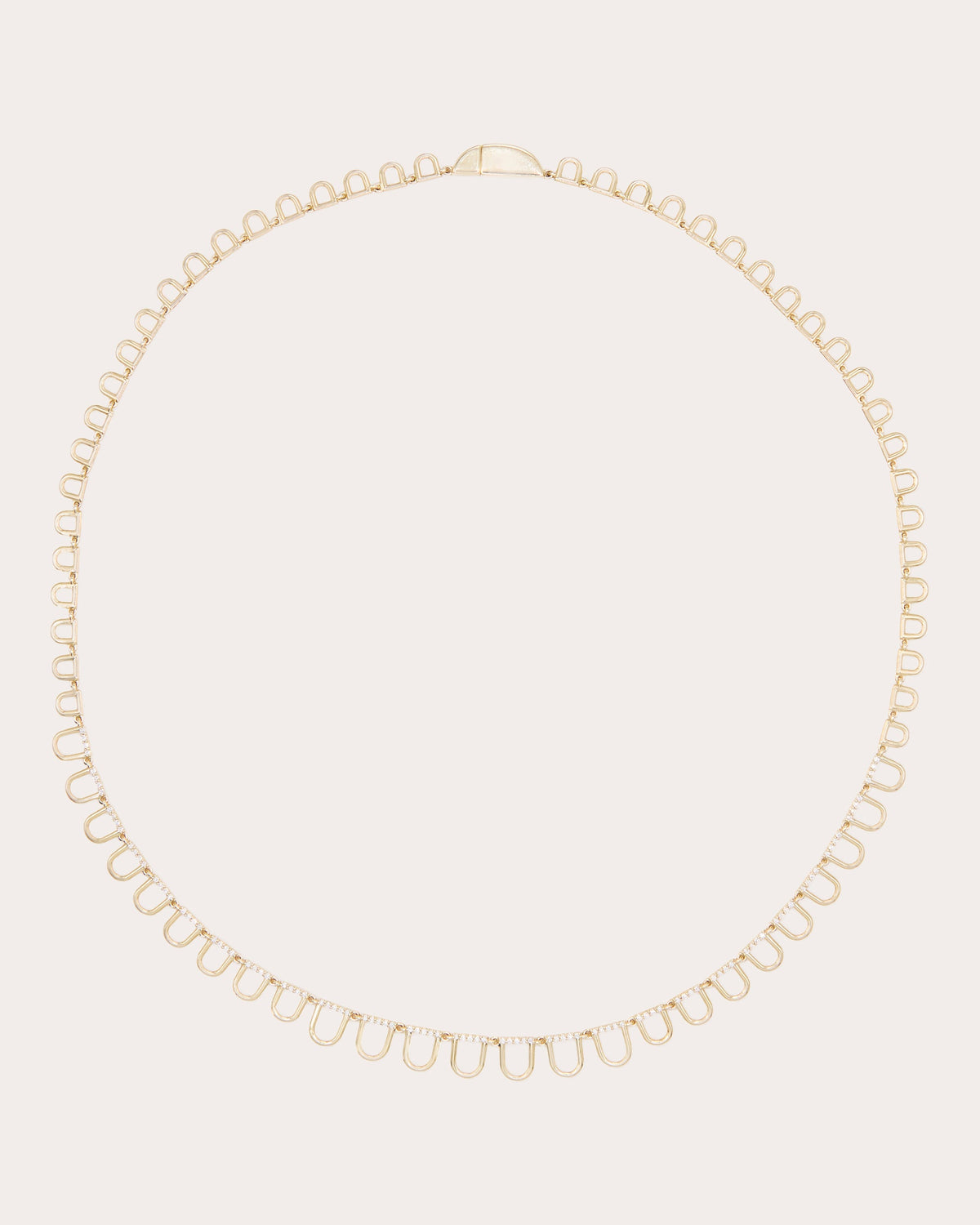 Diamond Found Curve Link Riviere Necklace