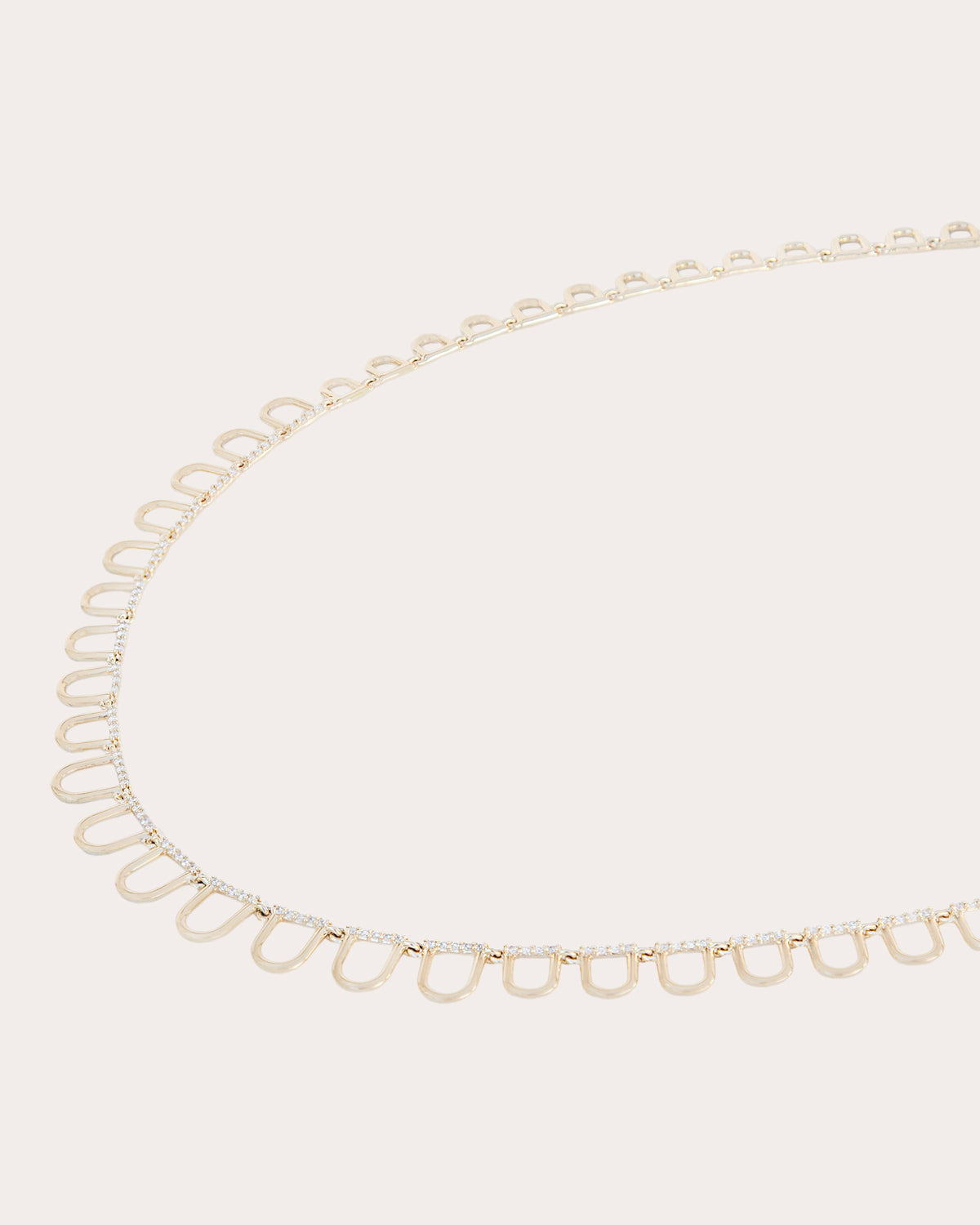 Diamond Found Curve Link Riviere Necklace