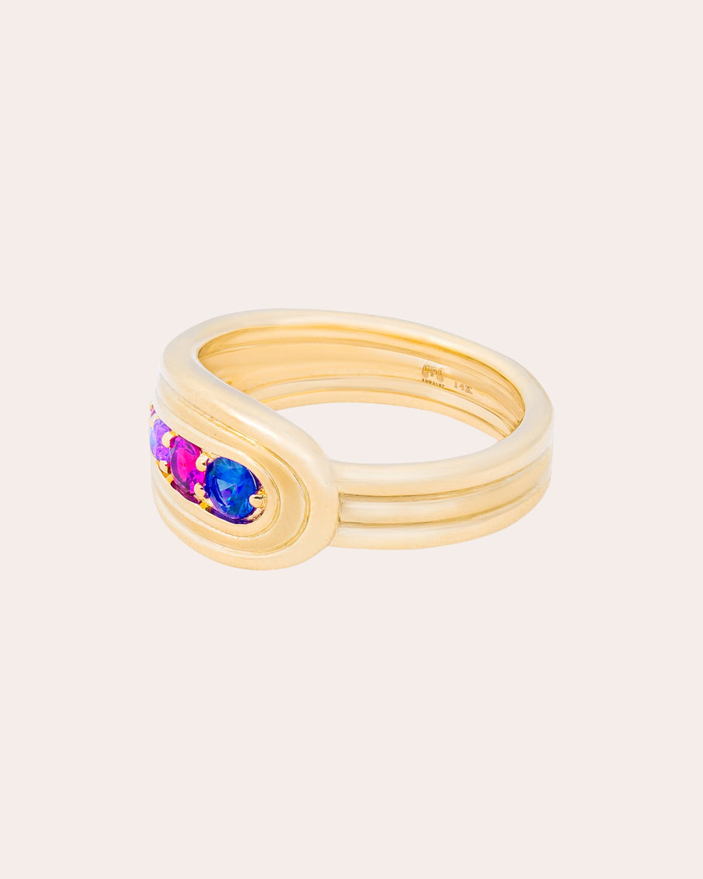Sapphire & Amethyst Found Nest Bypass Ring
