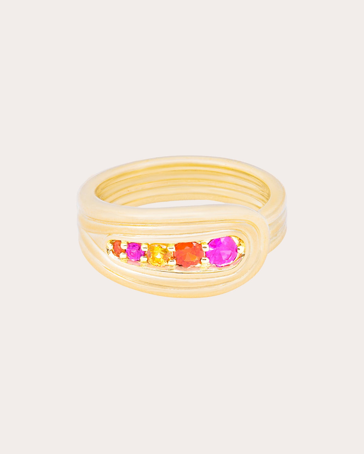 Multicolor Sapphire Found Nest Bypass Ring
