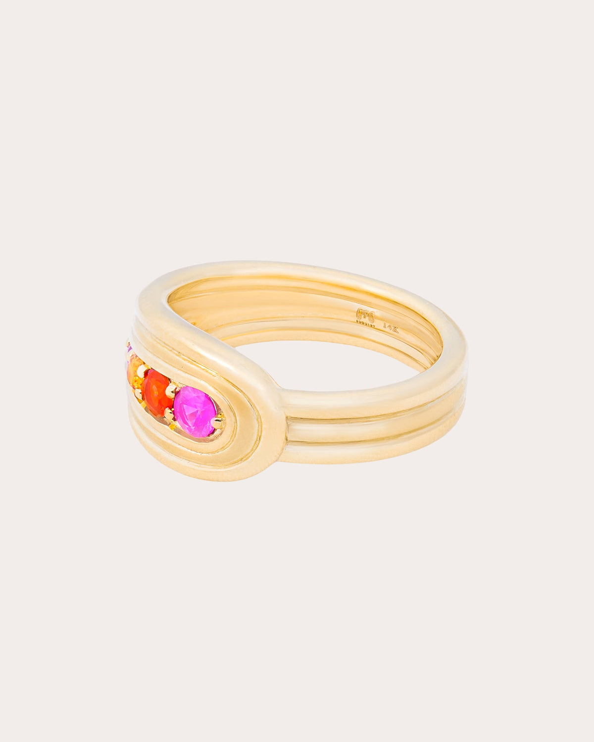 Multicolor Sapphire Found Nest Bypass Ring