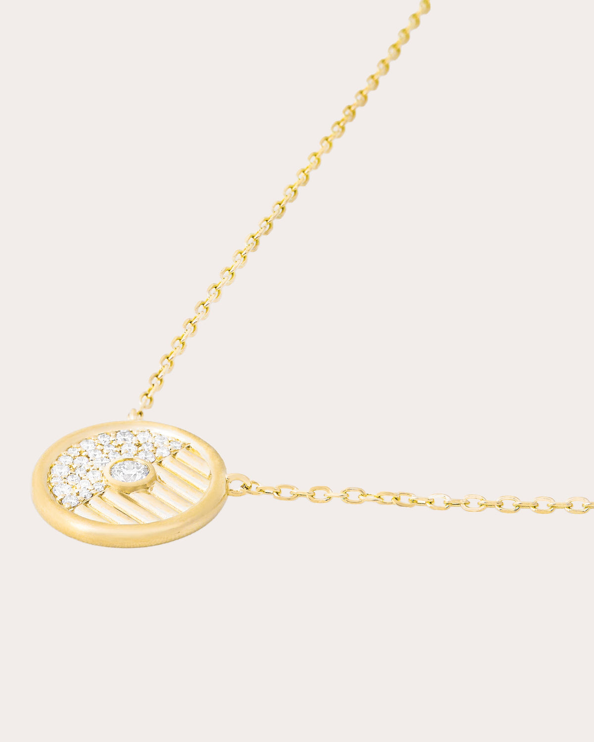 Diamond Found Small Disc Necklace