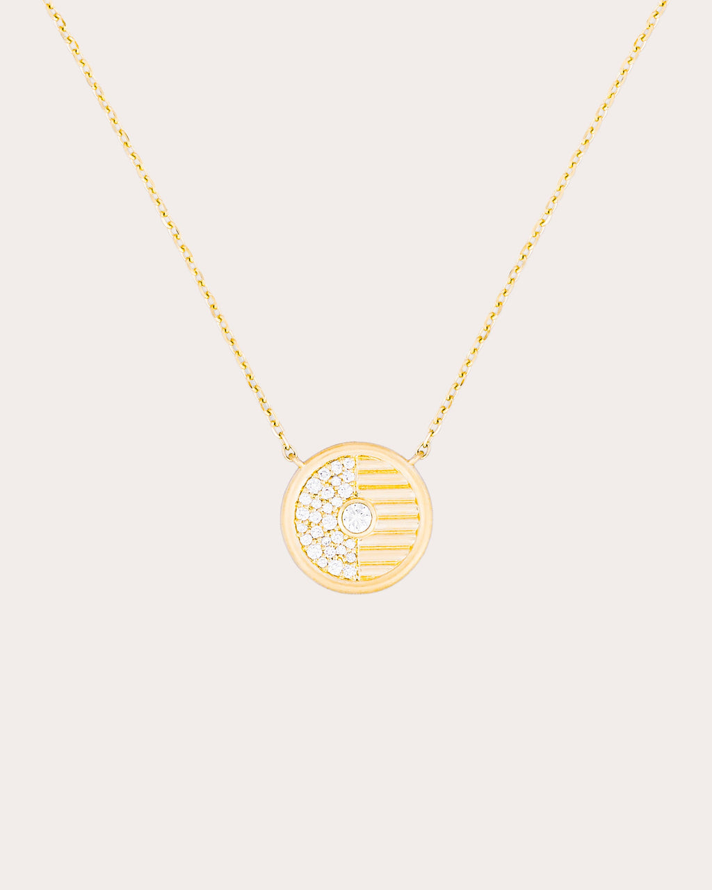 Diamond Found Small Disc Necklace