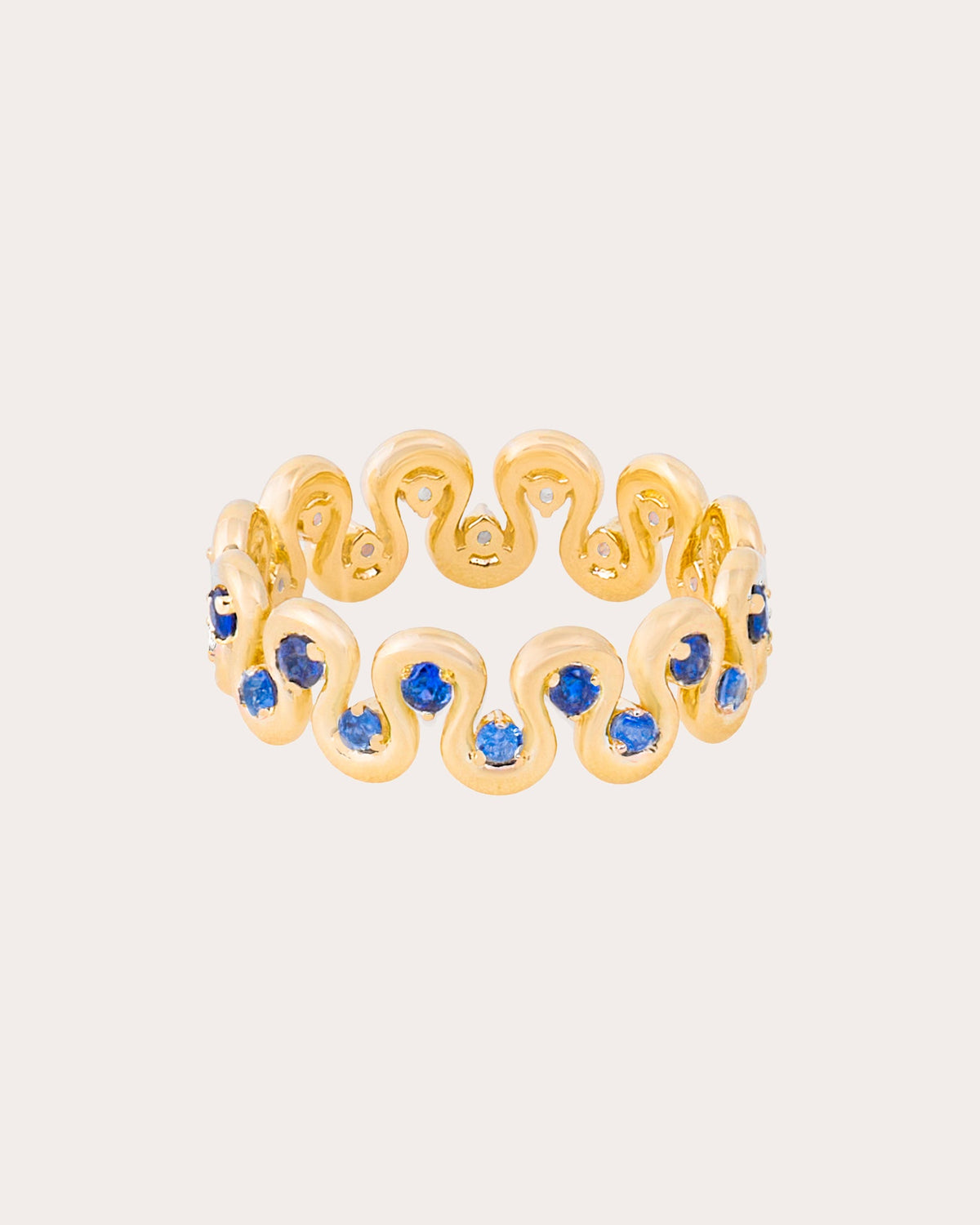 Blue Sapphire Found Squiggle Ring