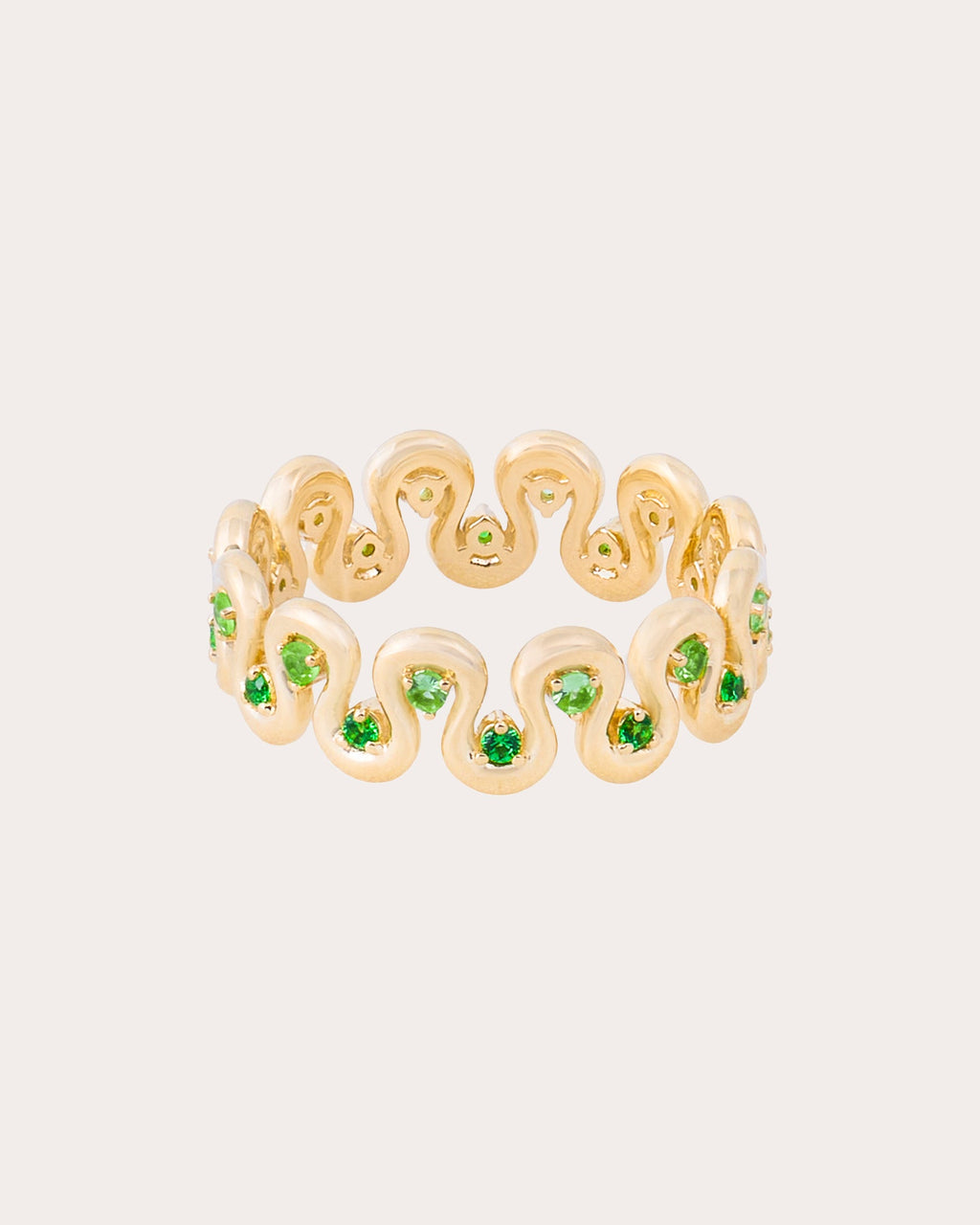 Tsavorite Found Squiggle Ring