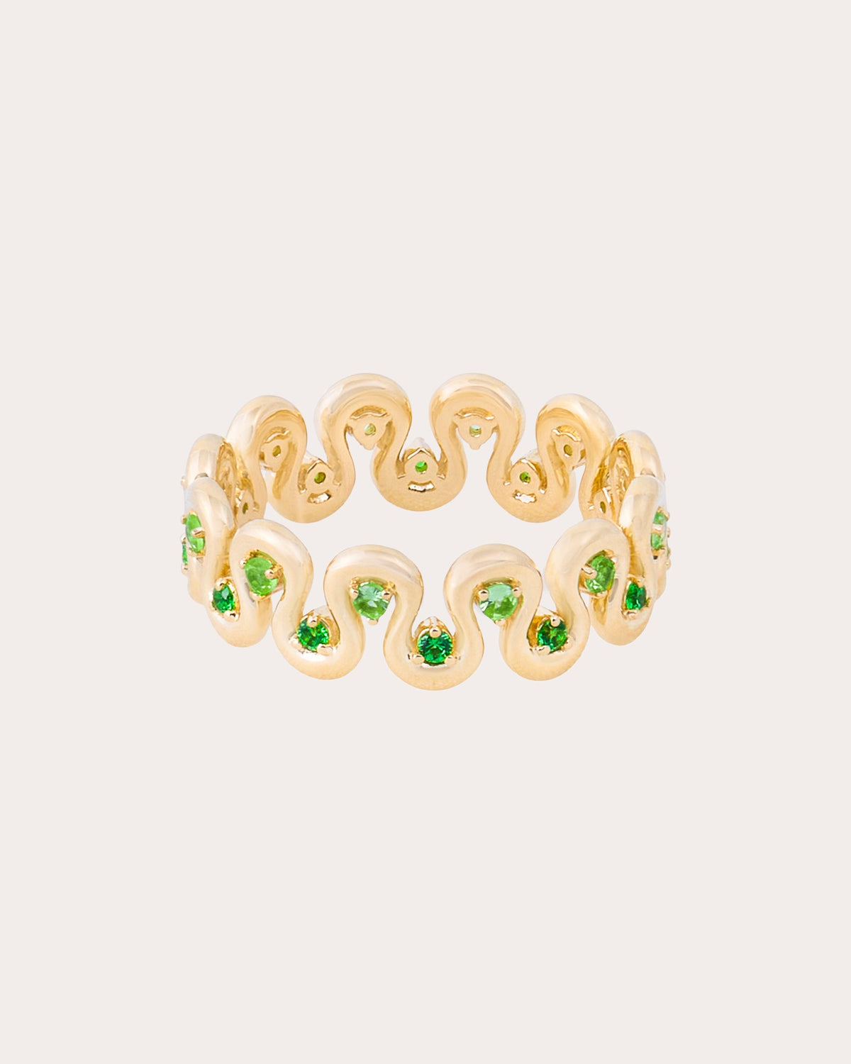 Tsavorite Found Squiggle Ring