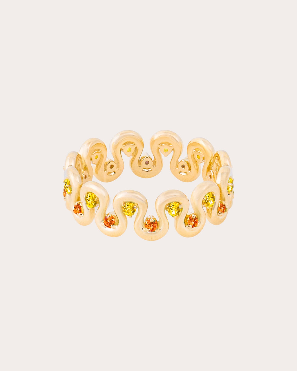 Multicolor Sapphire Found Squiggle Ring