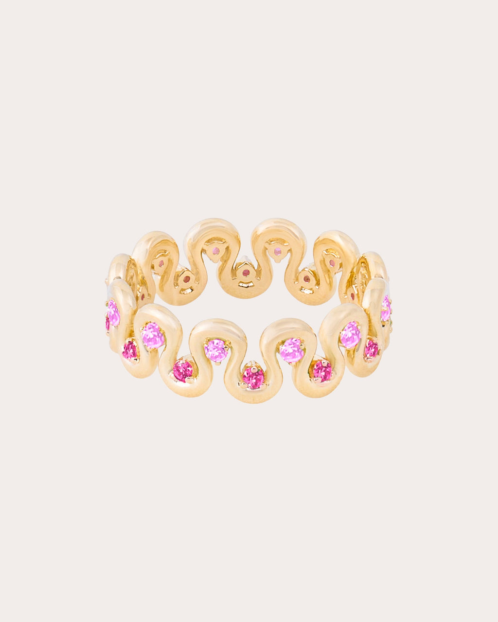 Pink Sapphire Found Squiggle Ring
