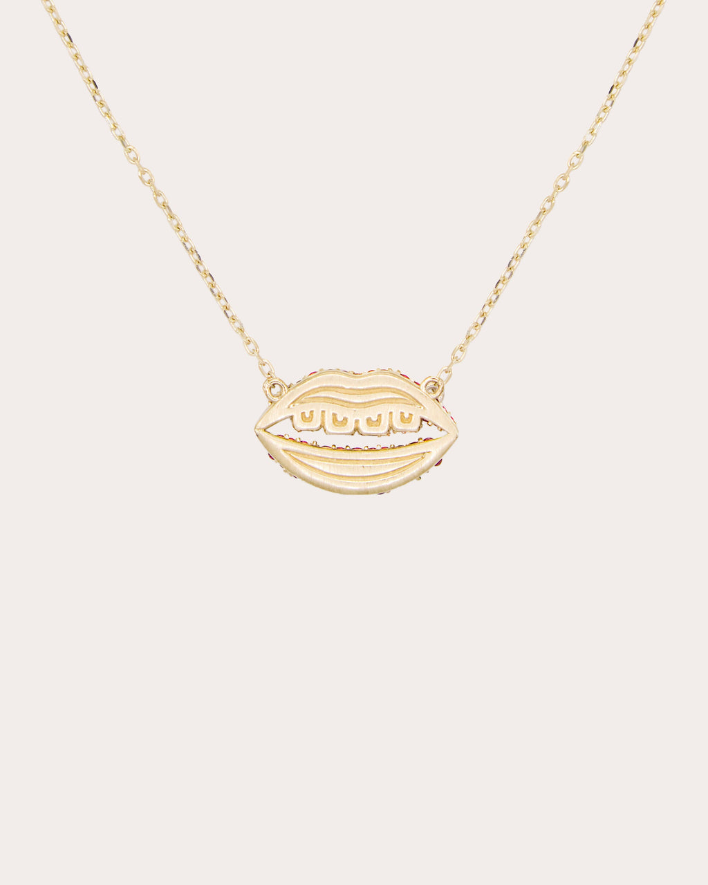 Ruby & Diamond Juju Lips Charm Necklace