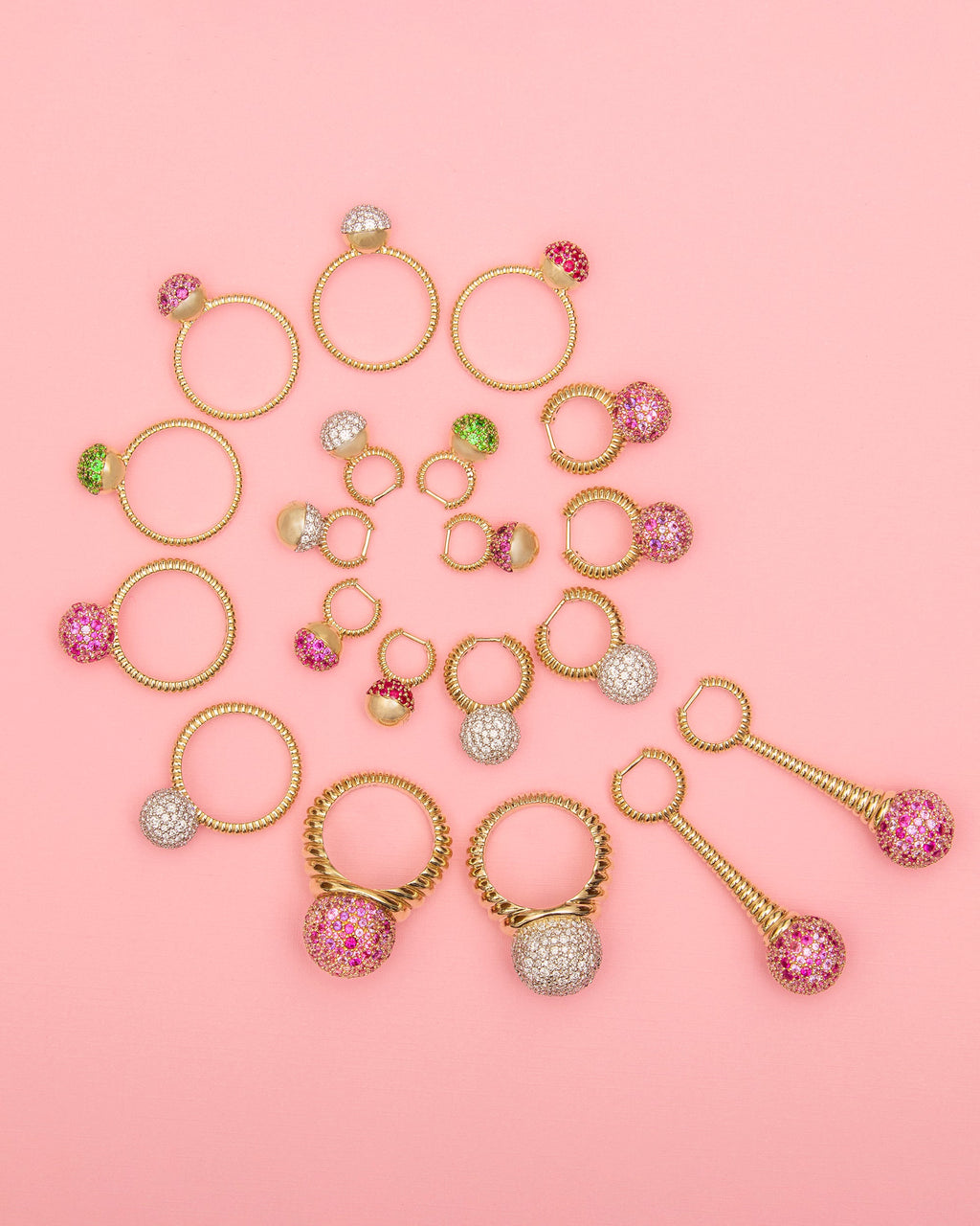 Diamond Revel Bobble Huggie Earrings