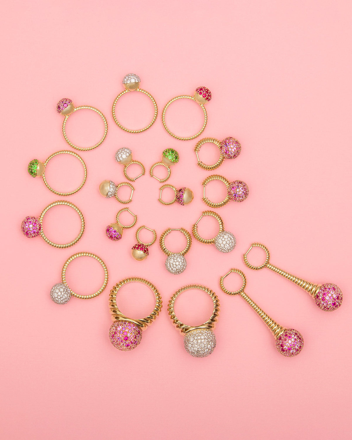 Diamond Revel Bobble Huggie Earrings