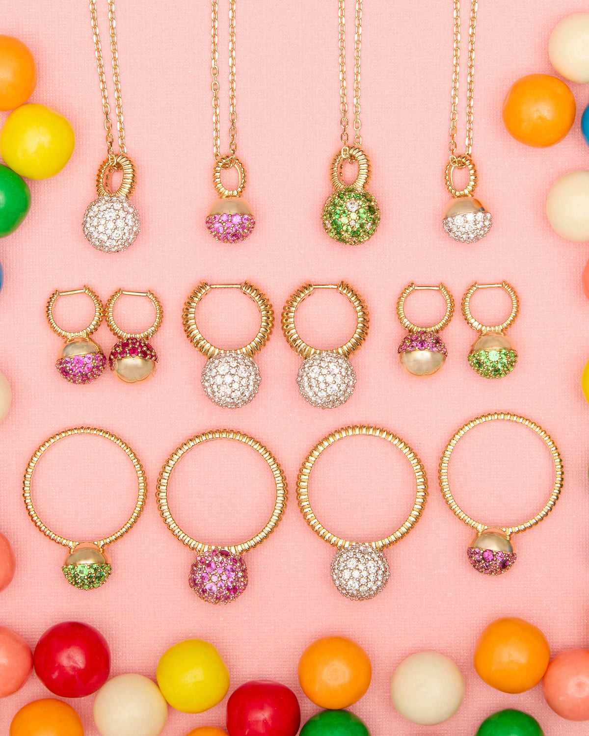 Ruby Revel Mini Bobble Huggie Earrings
