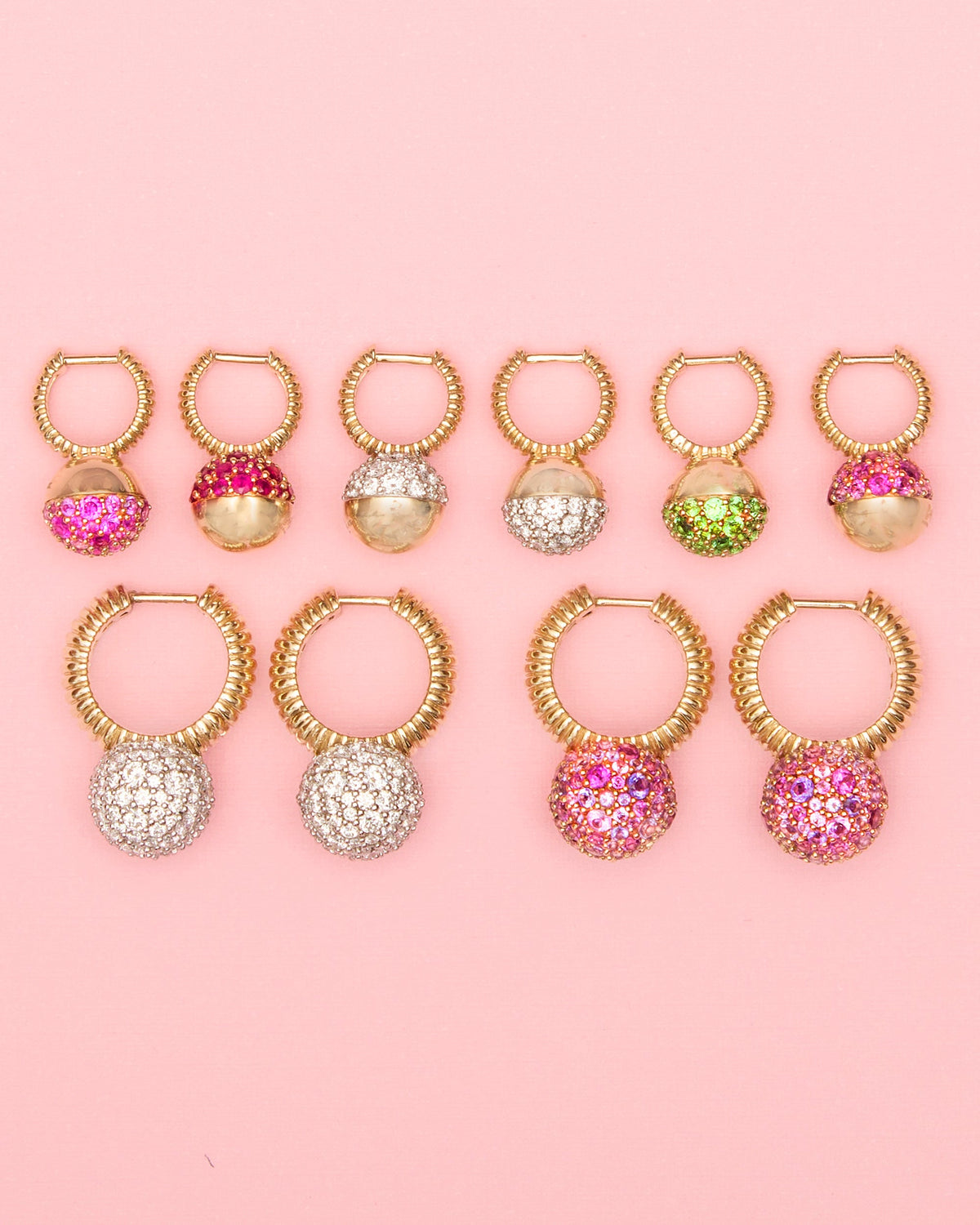 Ruby Revel Mini Bobble Huggie Earrings