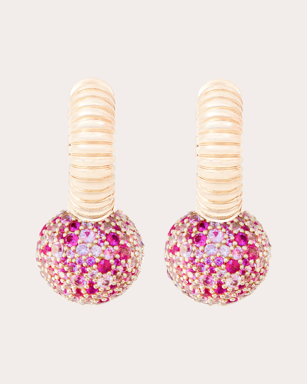 Pink Sapphire Revel Bobble Huggie Earrings
